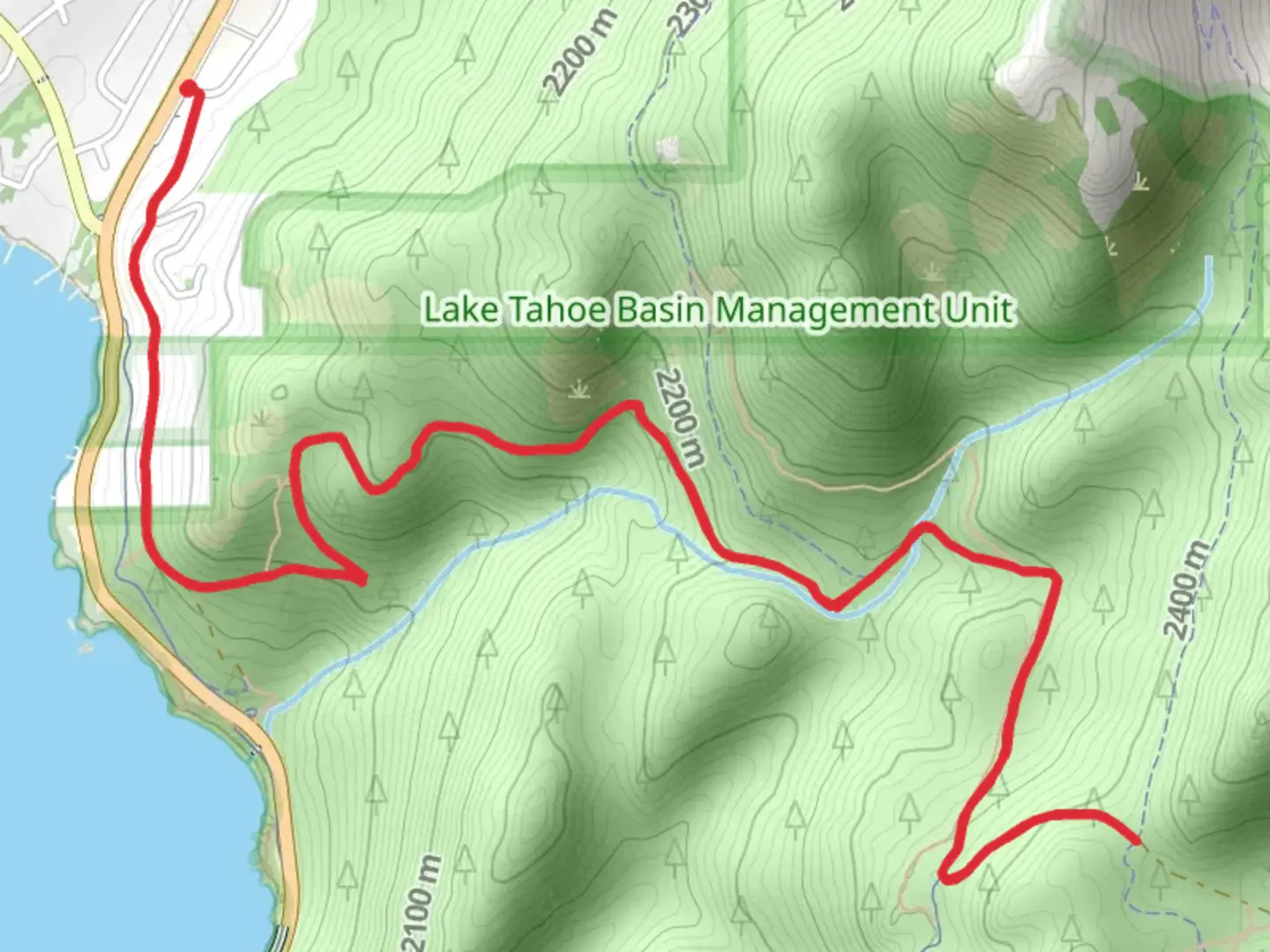 An image depicting the trail Tunnel Creek Road and its surrounding area.