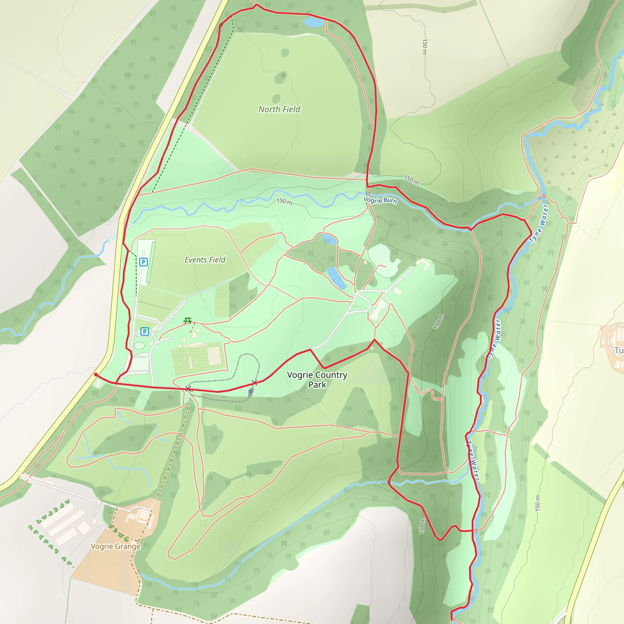 Vogrie Country Park Loop mobile static map
