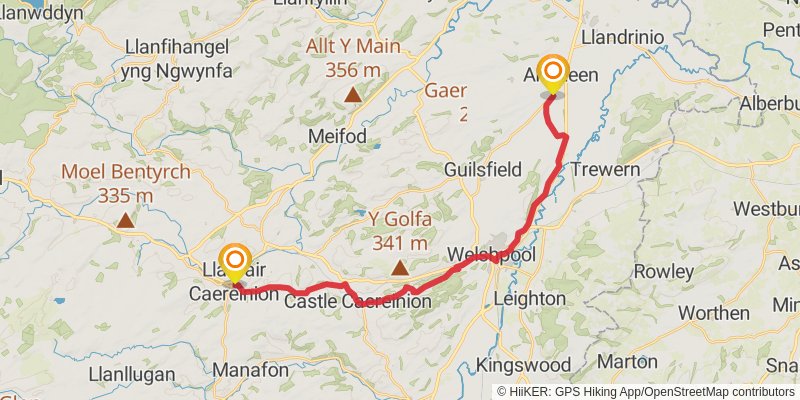 Wales Cistercian Way stage 43 Map