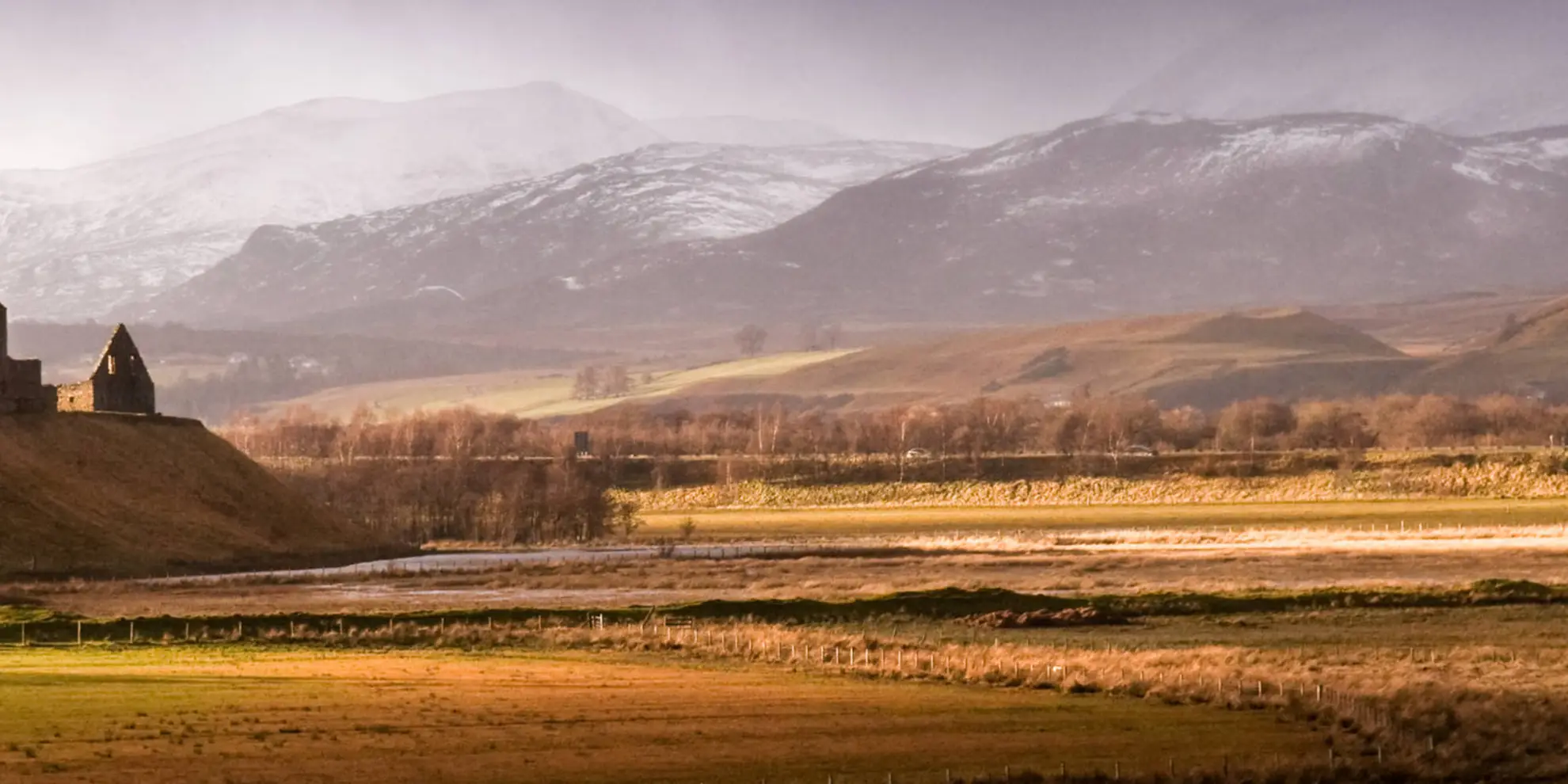 An image depicting the trail Ruthven and River Tromie Loop and its surrounding area.
