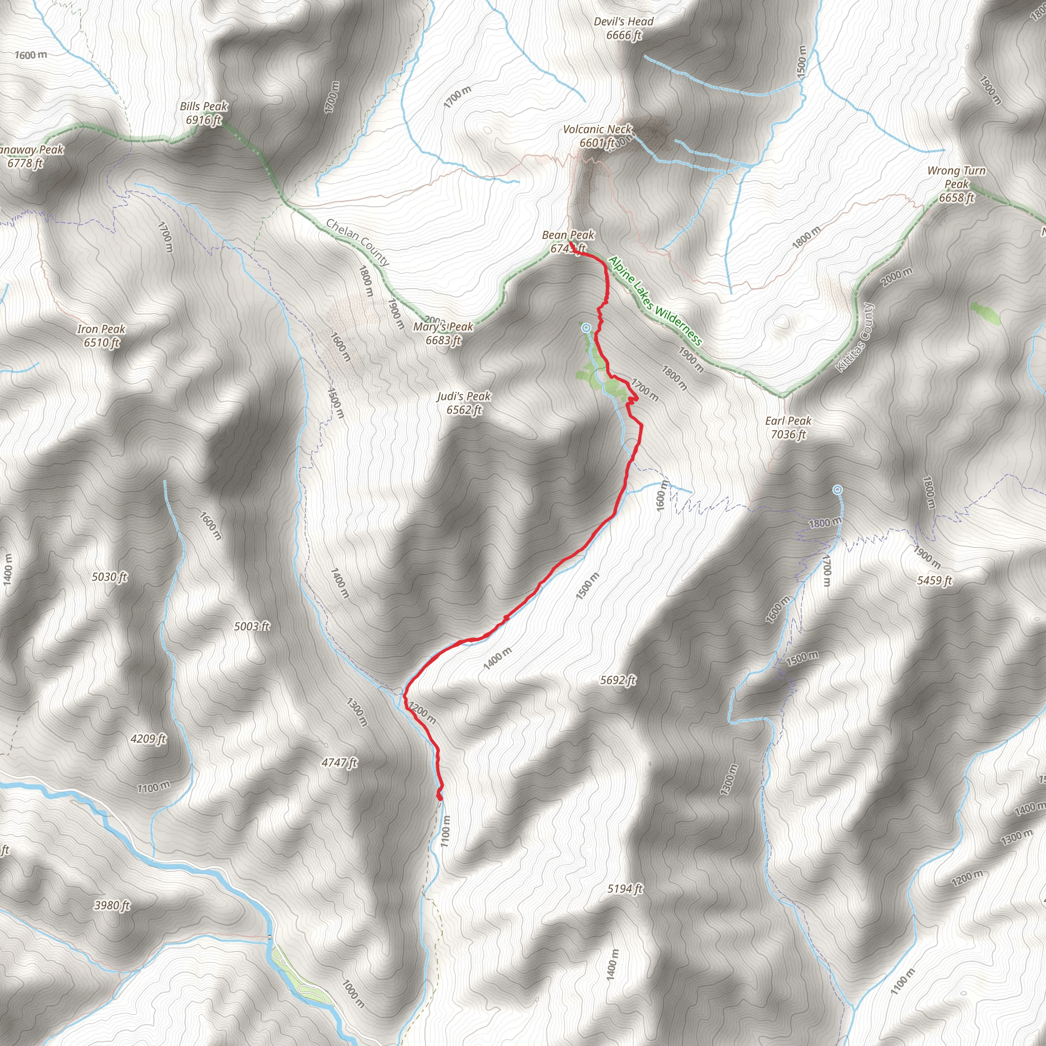 Bean Peak via Beverly Turnpike Trail mobile static map
