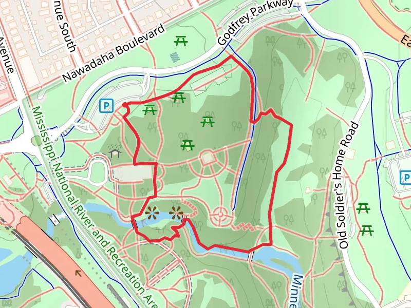 Minnehaha Falls and Minnehaha Creek Loop
