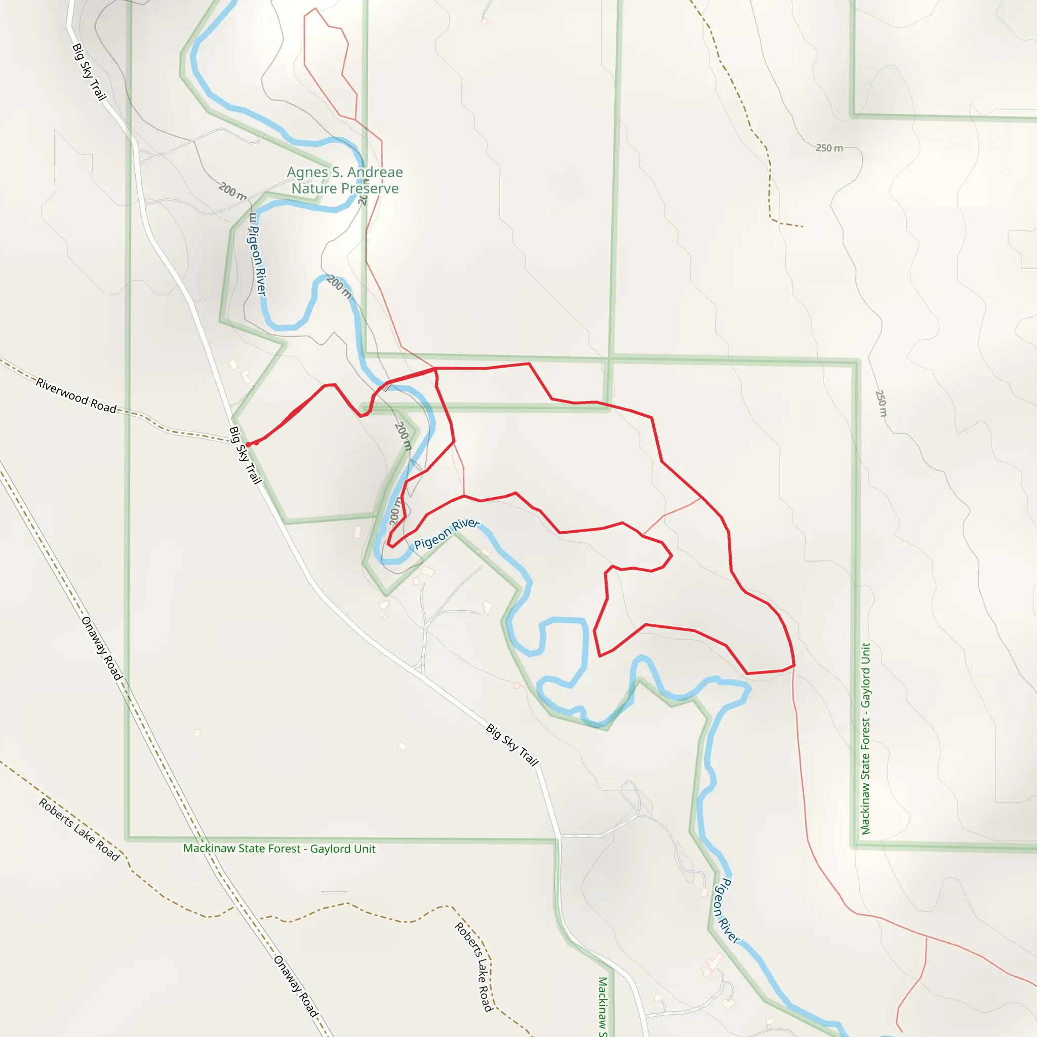 Pigeon River Overlook Loop mobile static map
