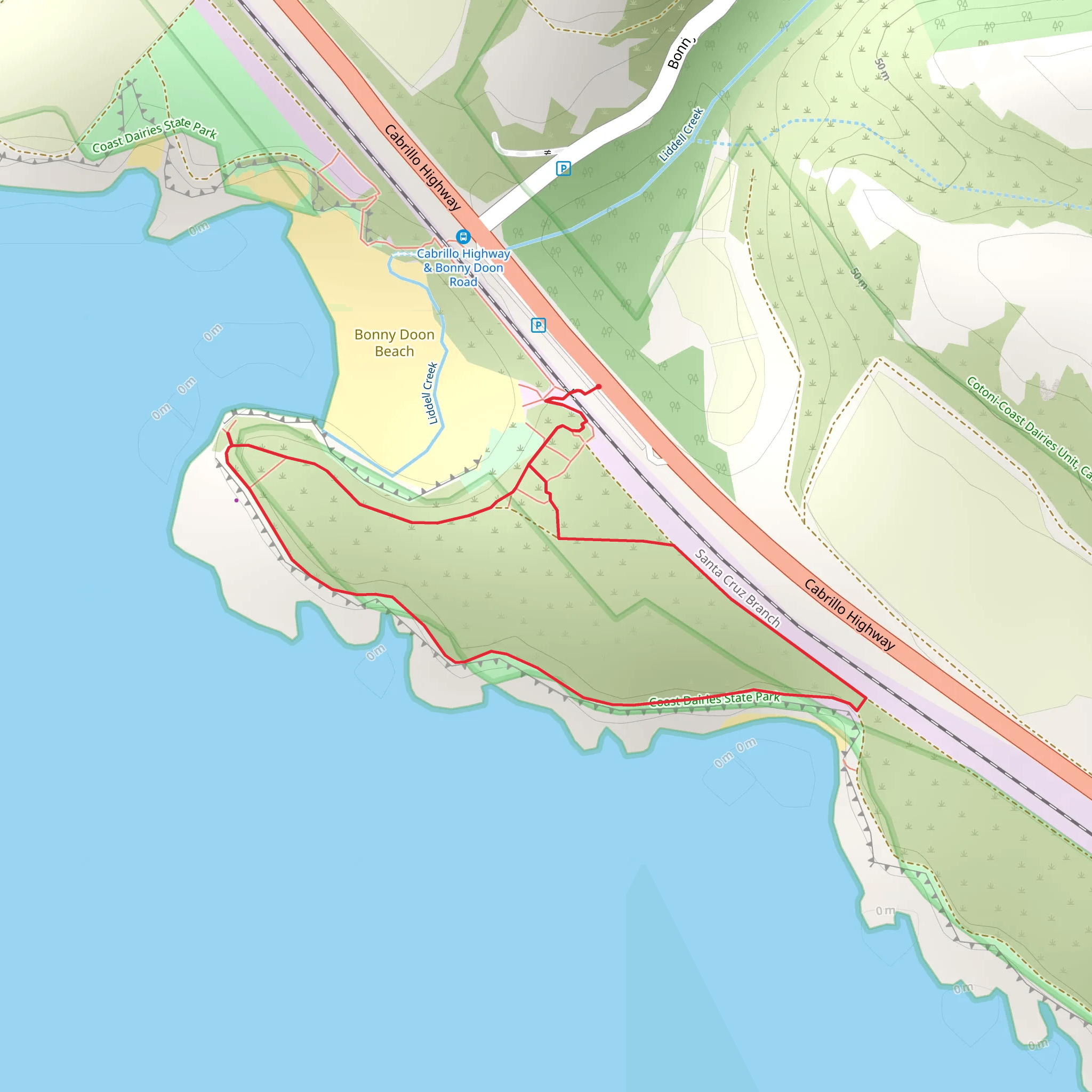 Liddell Creek Loop mobile static map