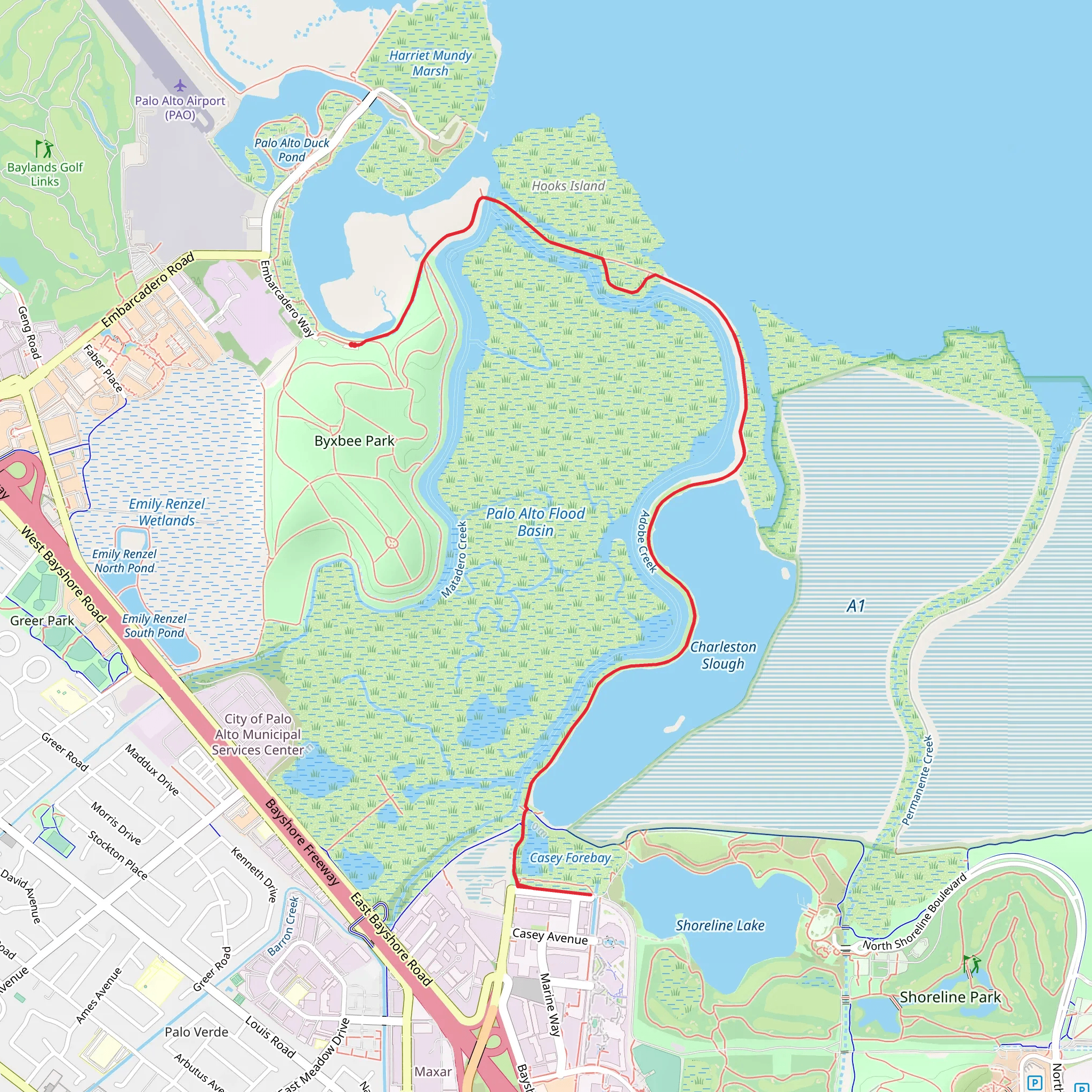 Adobe Creek Trail mobile static map