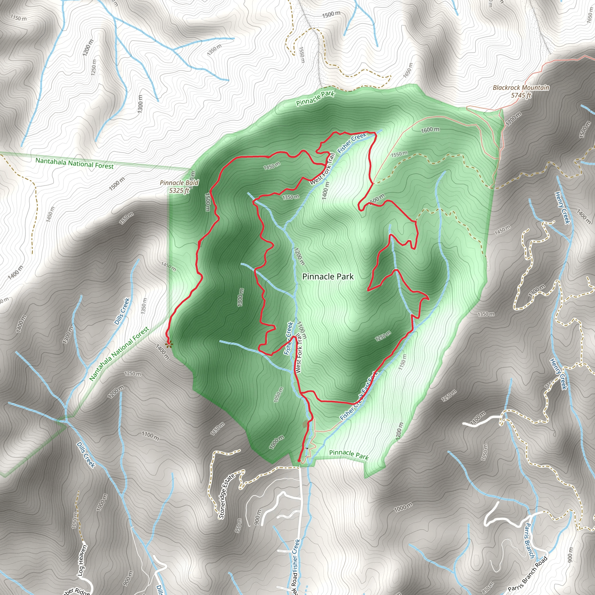 West Fork, Pinnacle and East Fork Loop Trail mobile static map