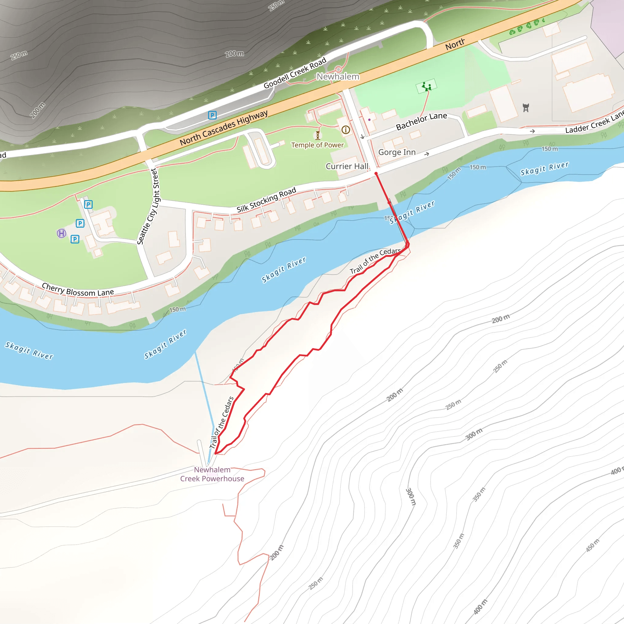 Trail of the Cedars mobile static map