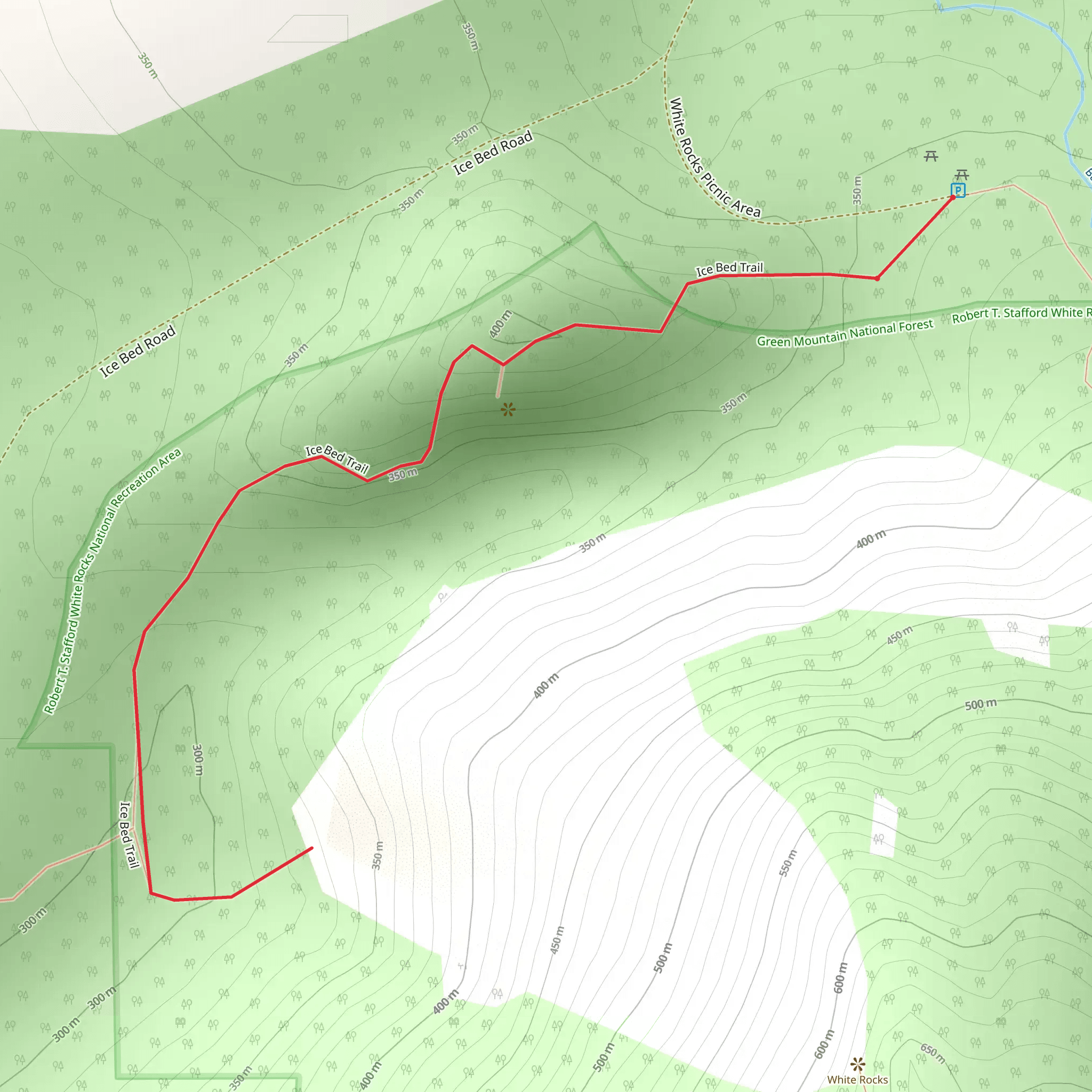 Ice Beds Trail mobile static map