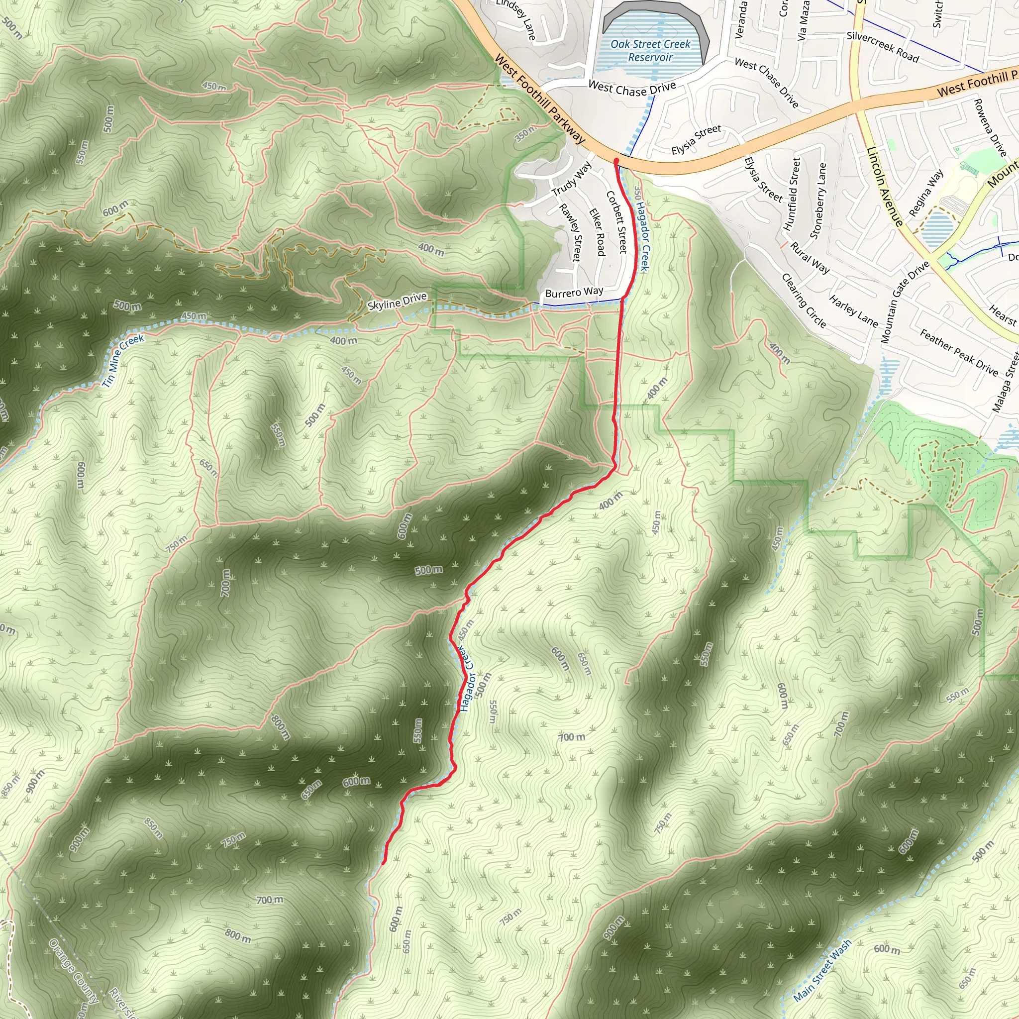 Tin Mine Canyon - Skyline Drive mobile static map