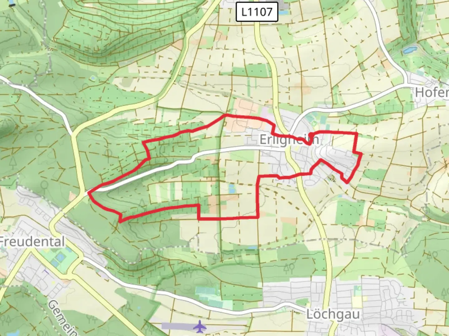 An image depicting the trail Storchenweg Loop and its surrounding area.