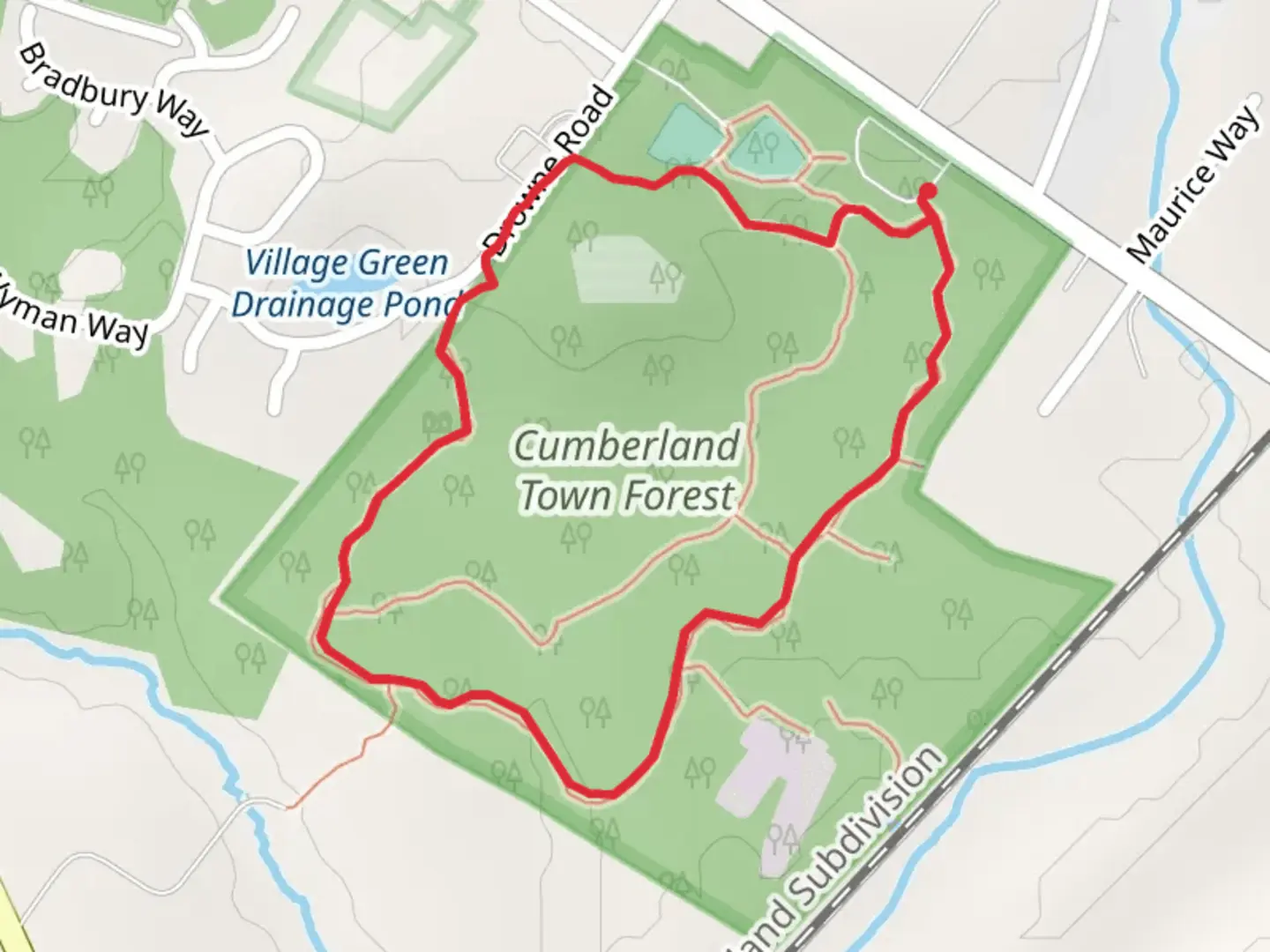 An image depicting the trail Turkey Lane Loop and its surrounding area.