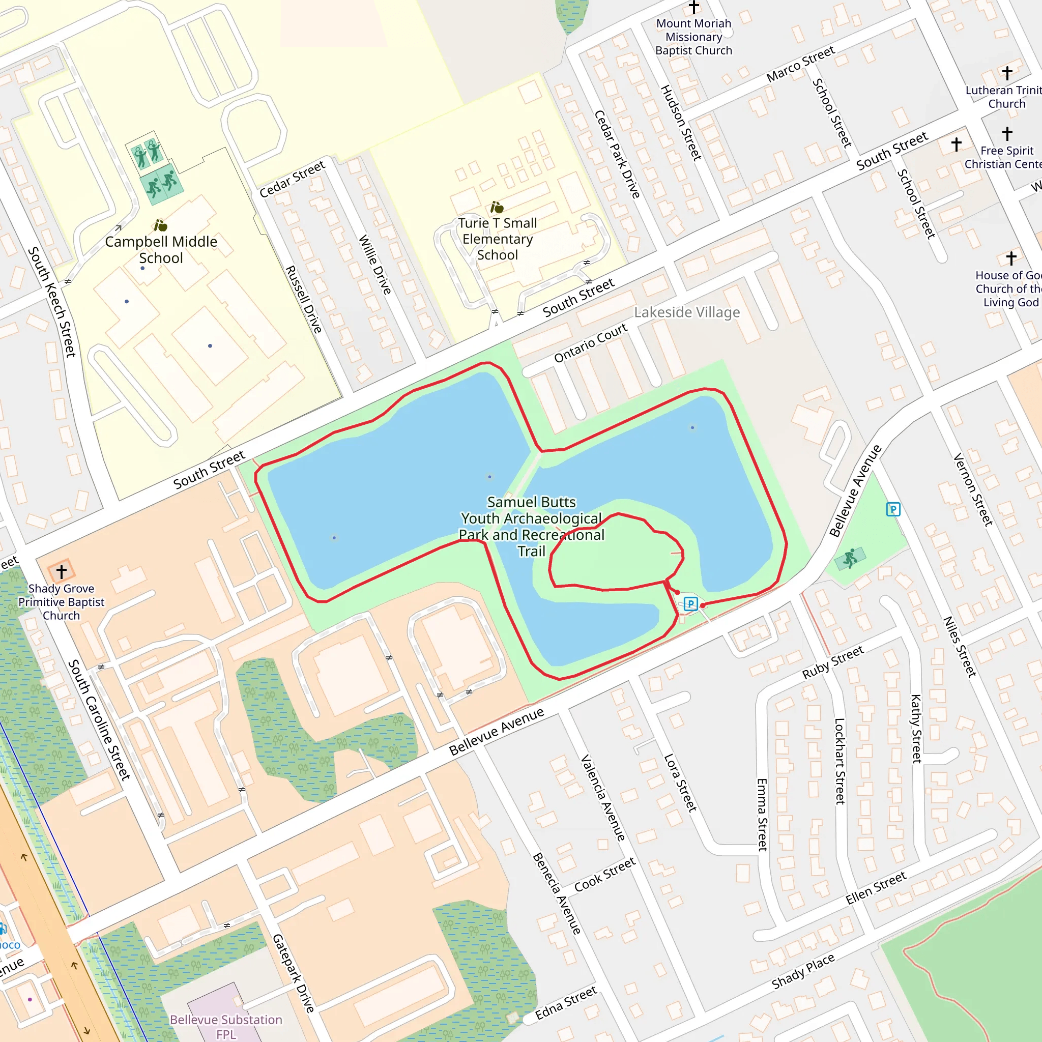 Samuel Butts Youth Archaeological Park and Recreational Loop Trail mobile static map
