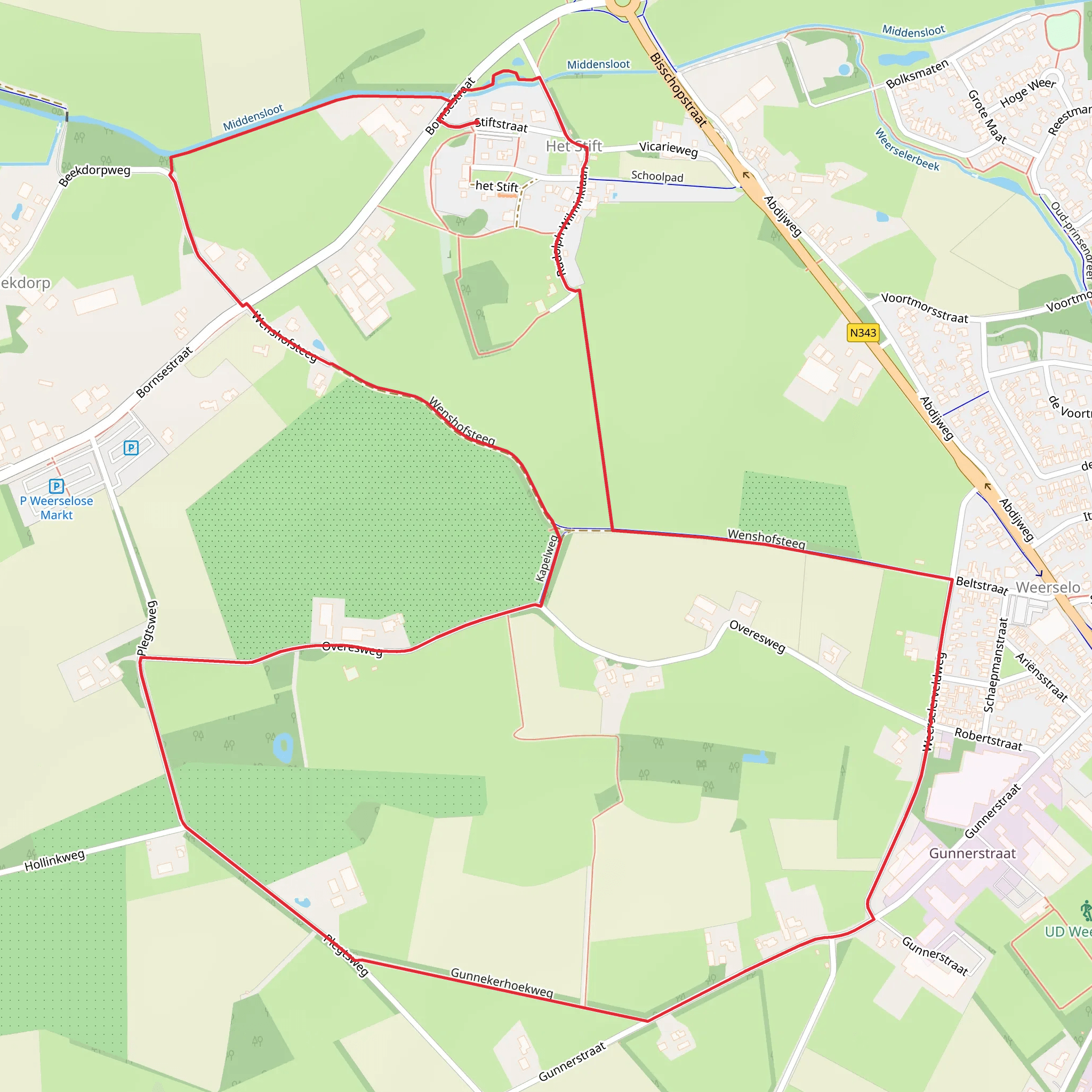 Hilligenpad and Wenshofsteeg Loop mobile static map