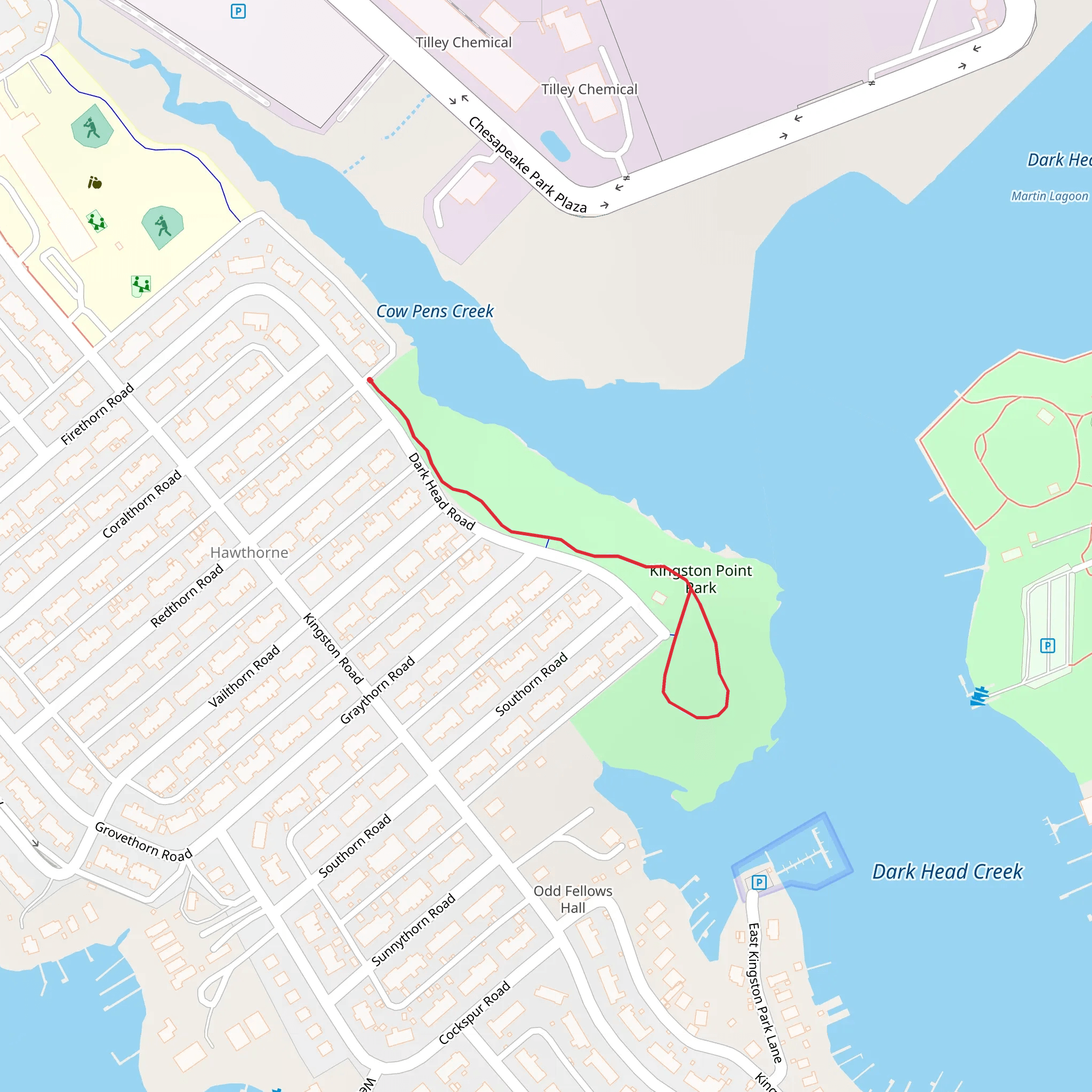 Kingston Point Park Loop mobile static map