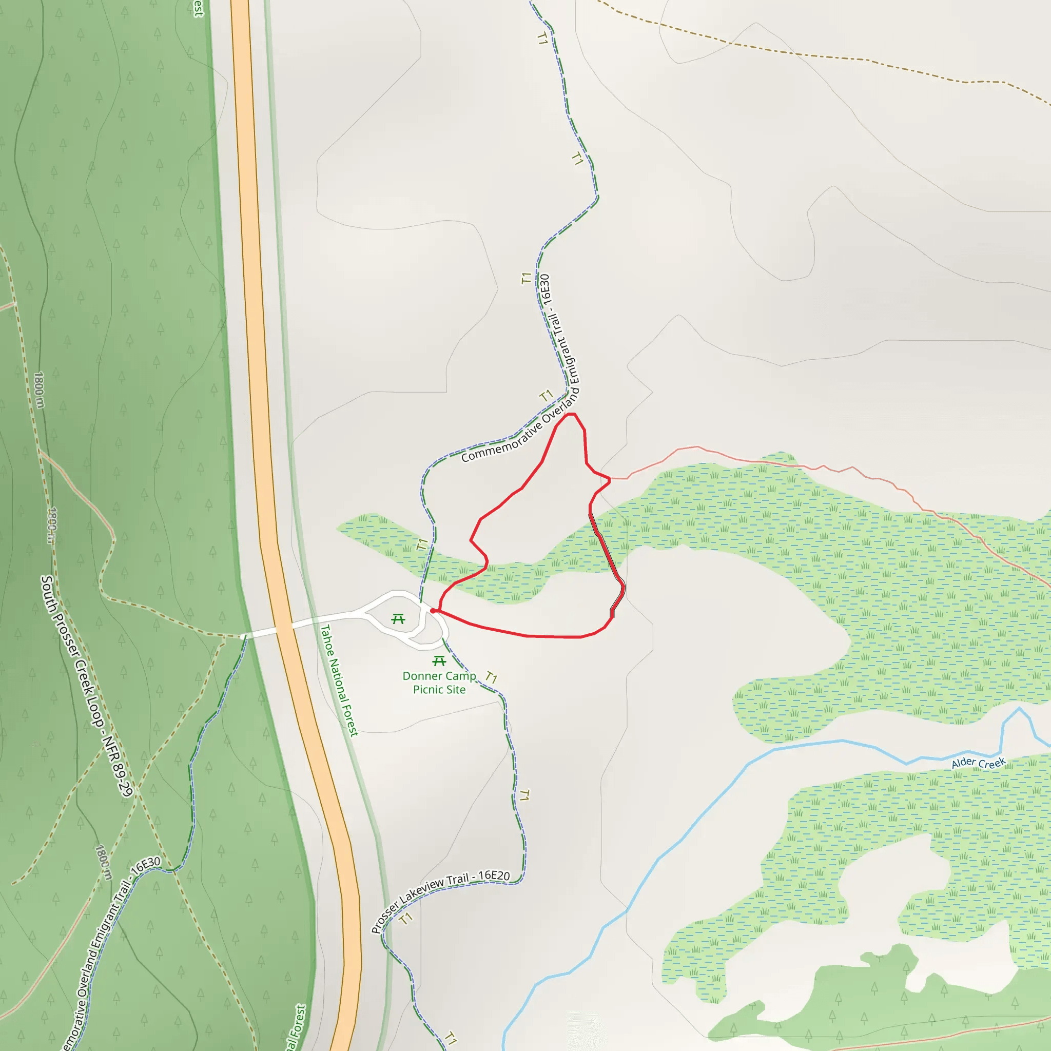 Donner Camp Trail mobile static map