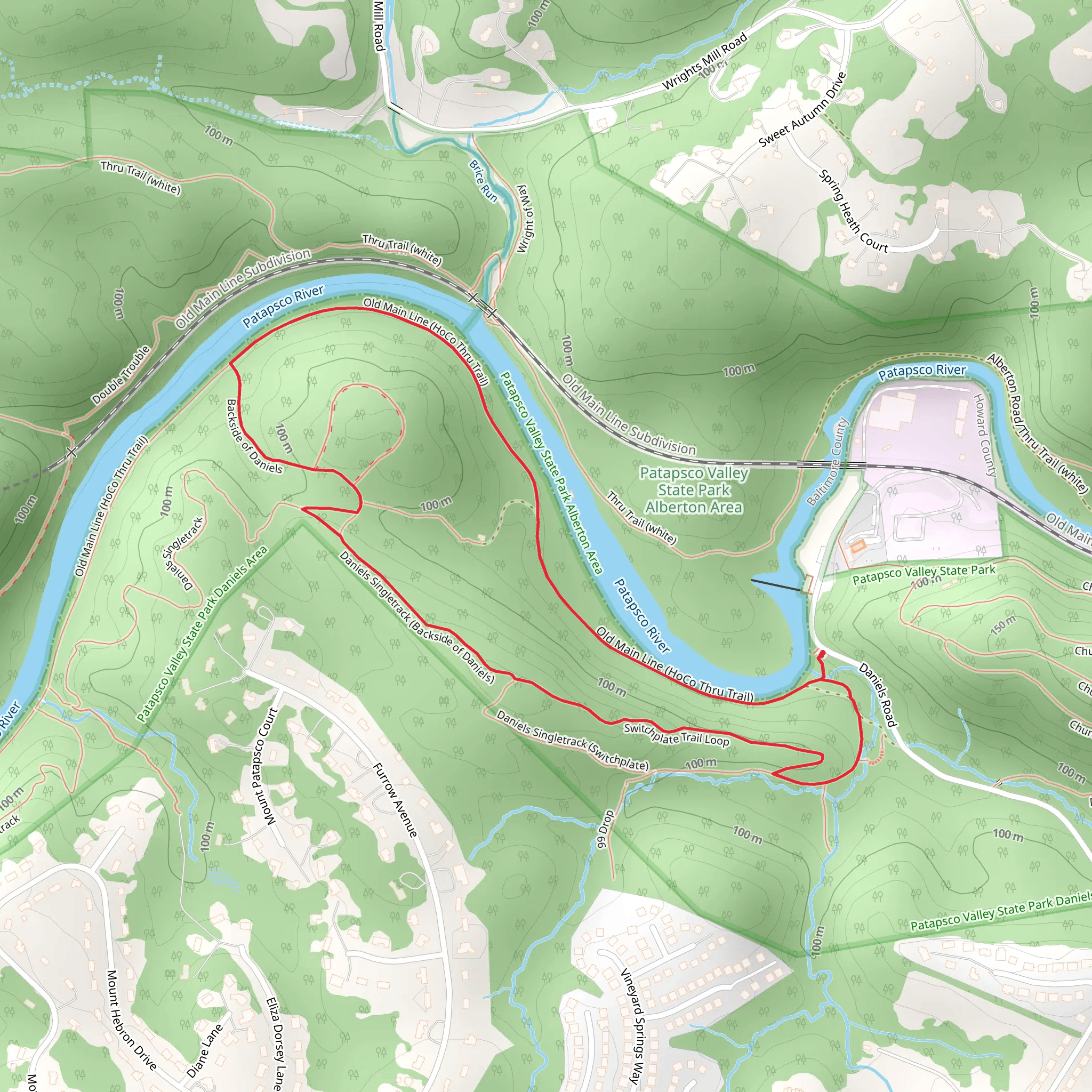 Switchplate Loop Trail mobile static map
