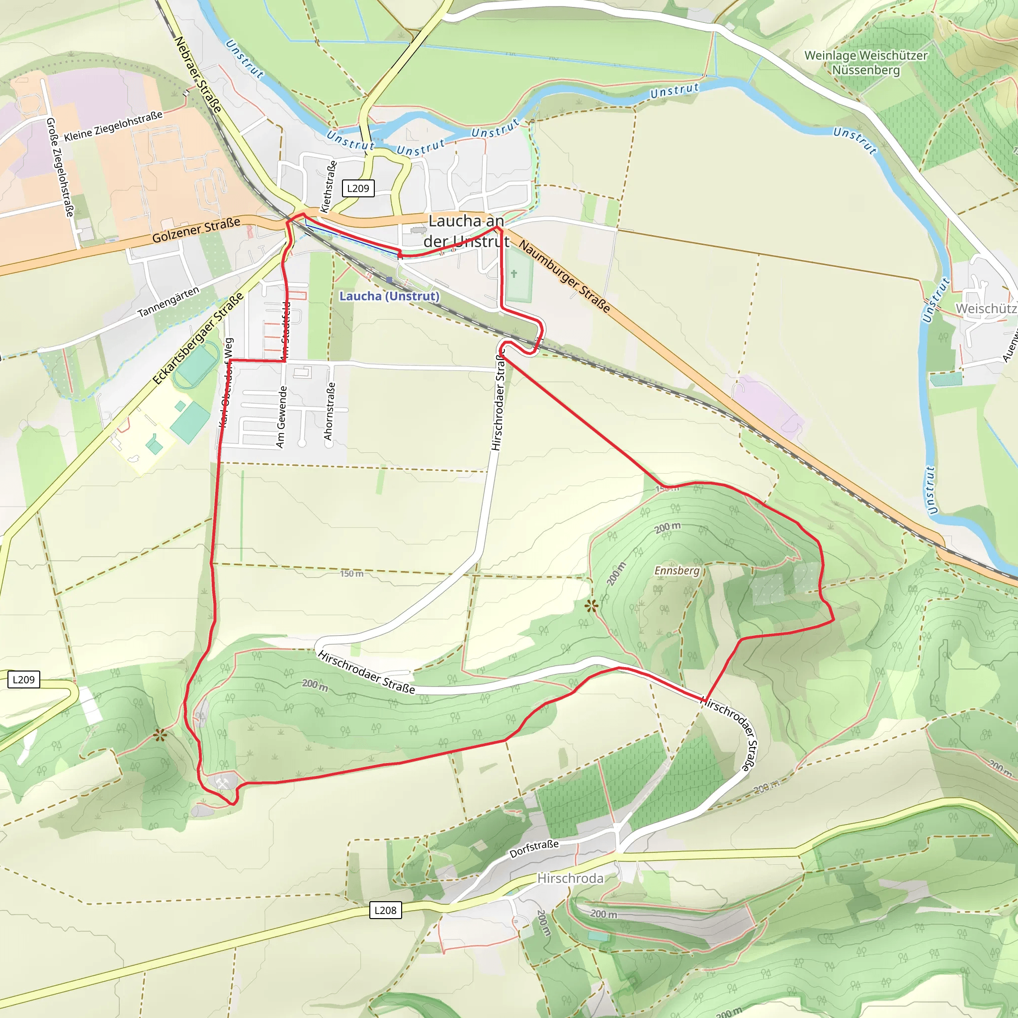 Laucha and Muhlberg Loop mobile static map