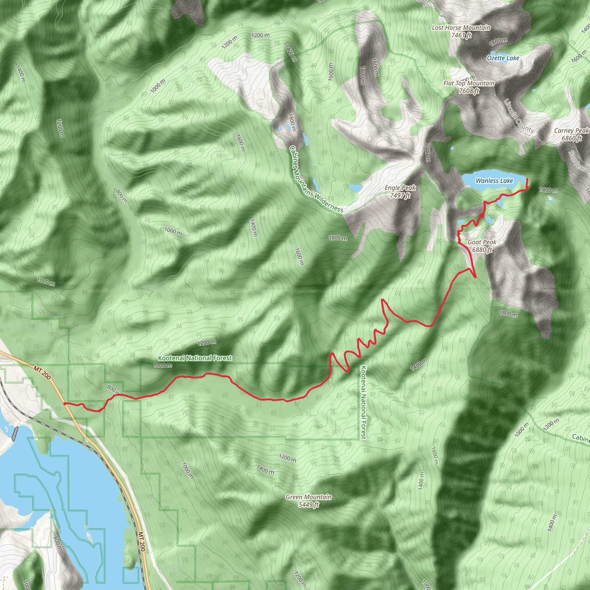 Wanless Lake Trail mobile static map