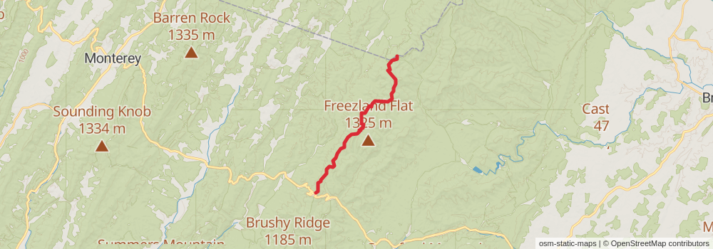 American Perimeter Trail - Southern Appalachian Primary stage 17 Map