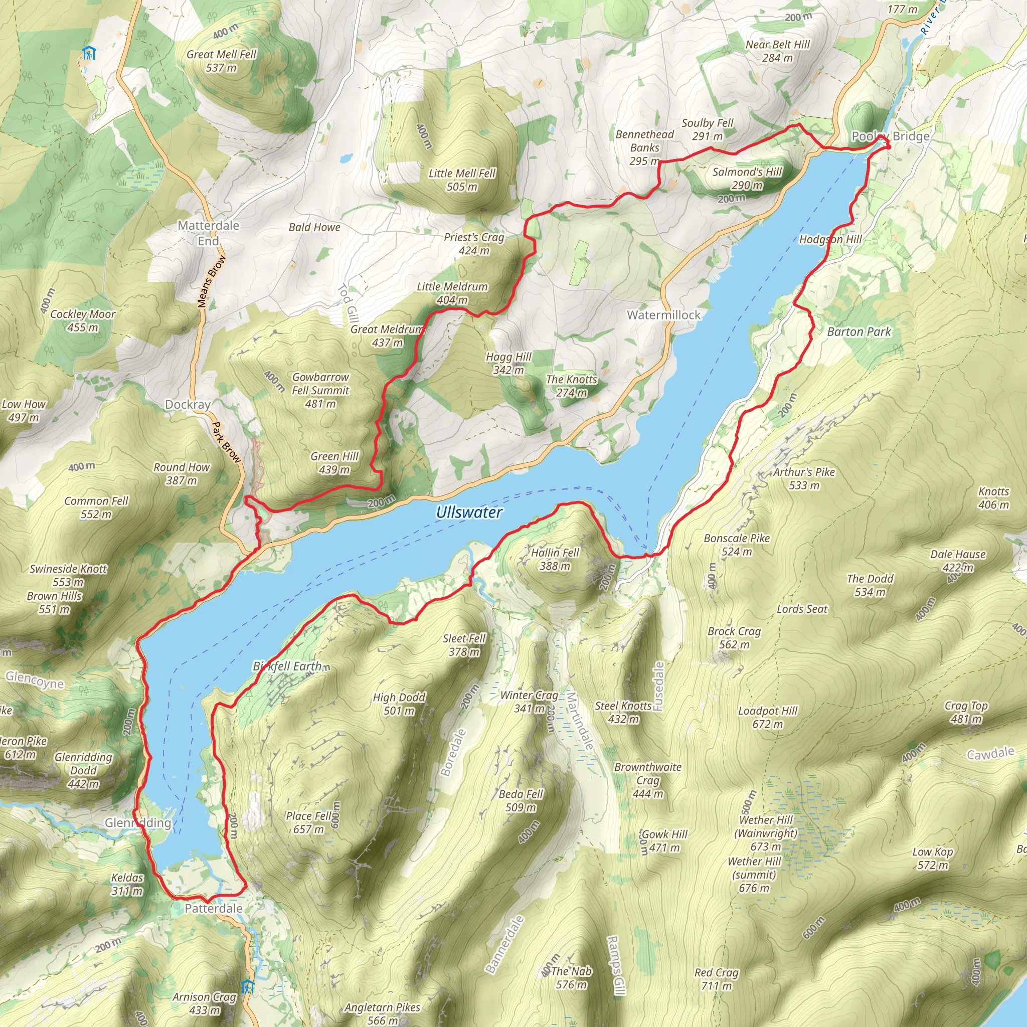 Ullswater, Aira Force and Hallinhag Wood Loop mobile static map