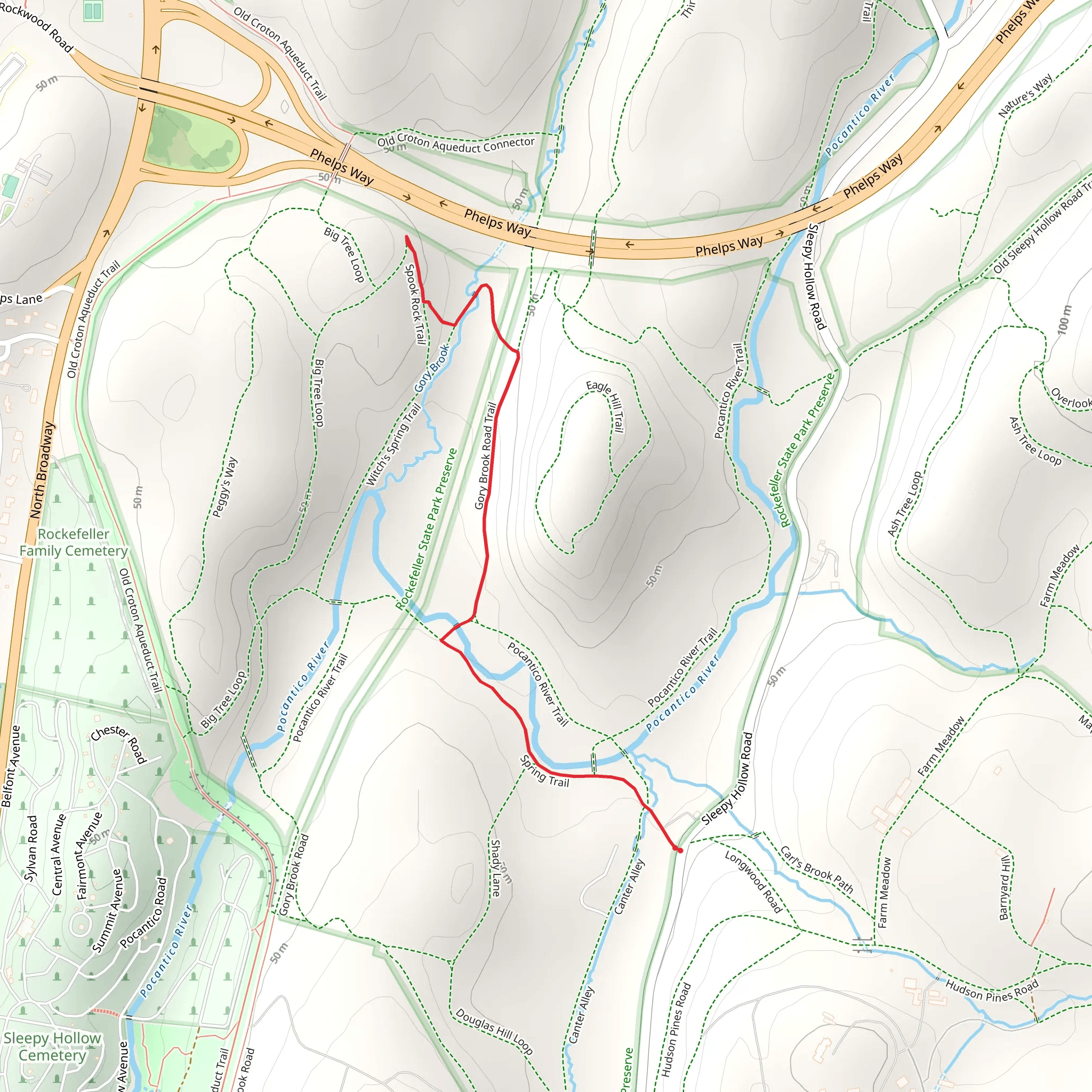Spook Rock Trail mobile static map