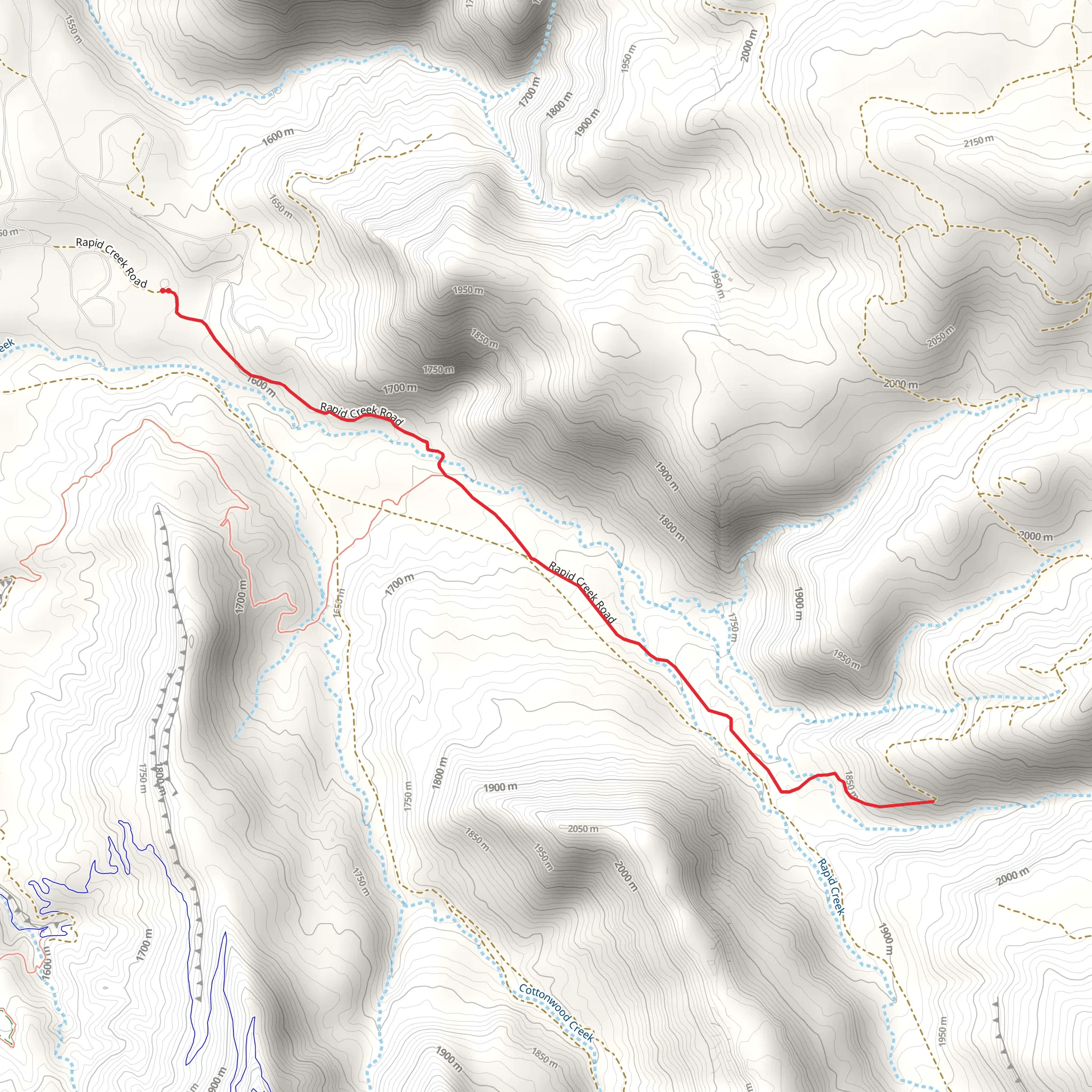 Rapid Creek Road mobile static map