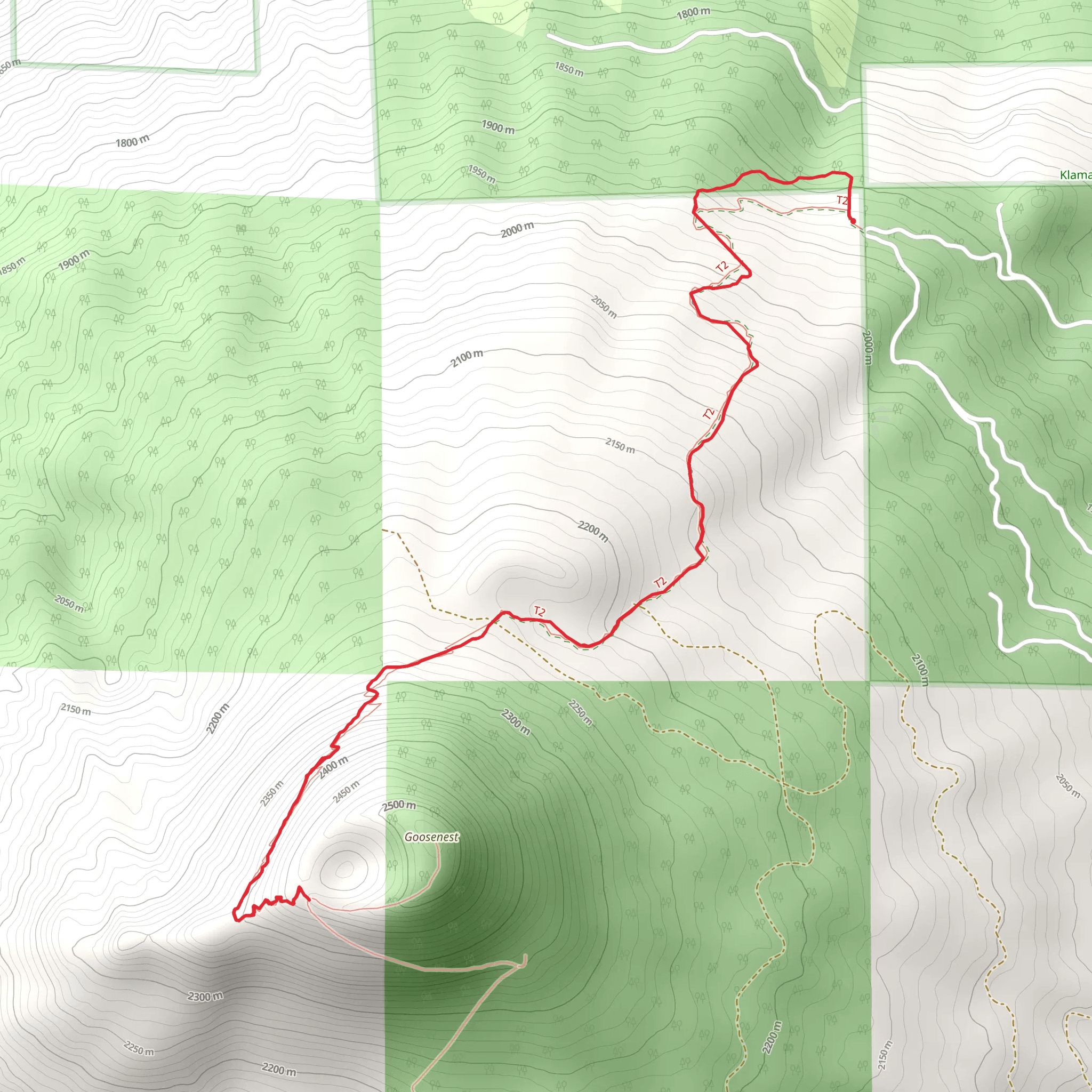 Goosenest Trail mobile static map