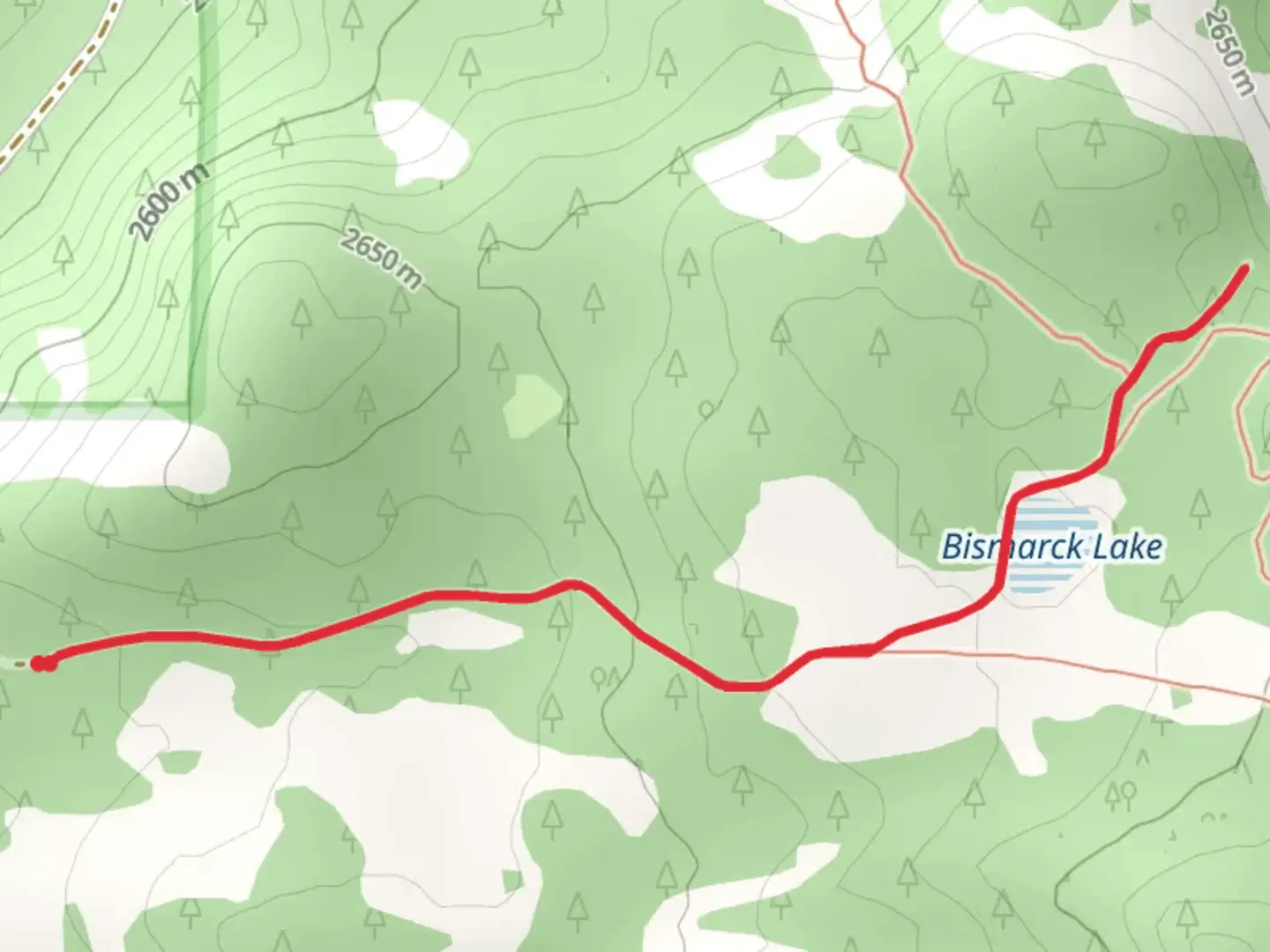 An image depicting the trail Bismarck Lake Trail and its surrounding area.