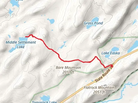 Middle Settlement Lake Trail Out and Back