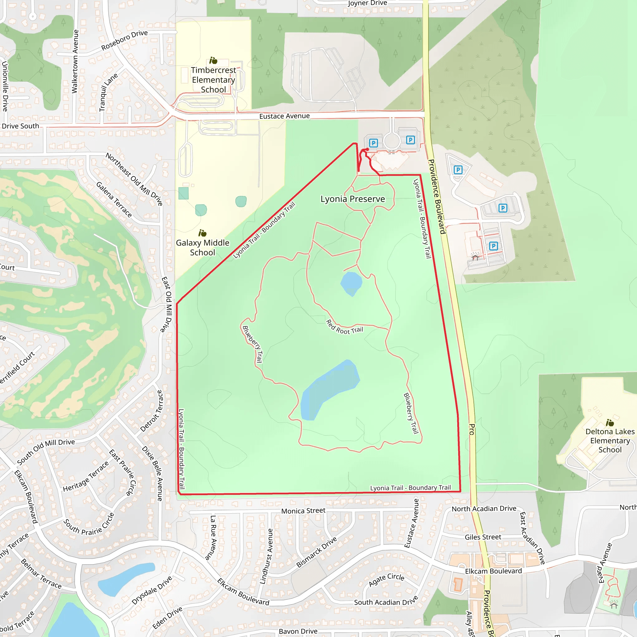 Lyonia - Boundary Loop Trail - Lyonia Preserve mobile static map