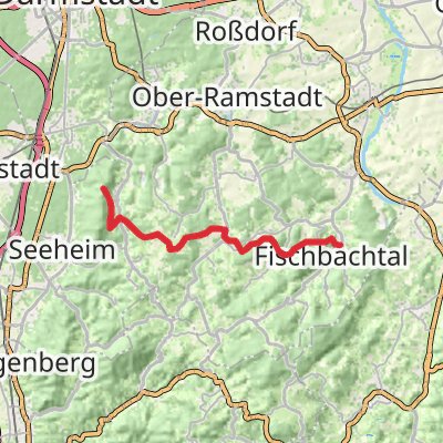 Burg Frankenstein to Schloss Lichtenberg Walk mobile static map