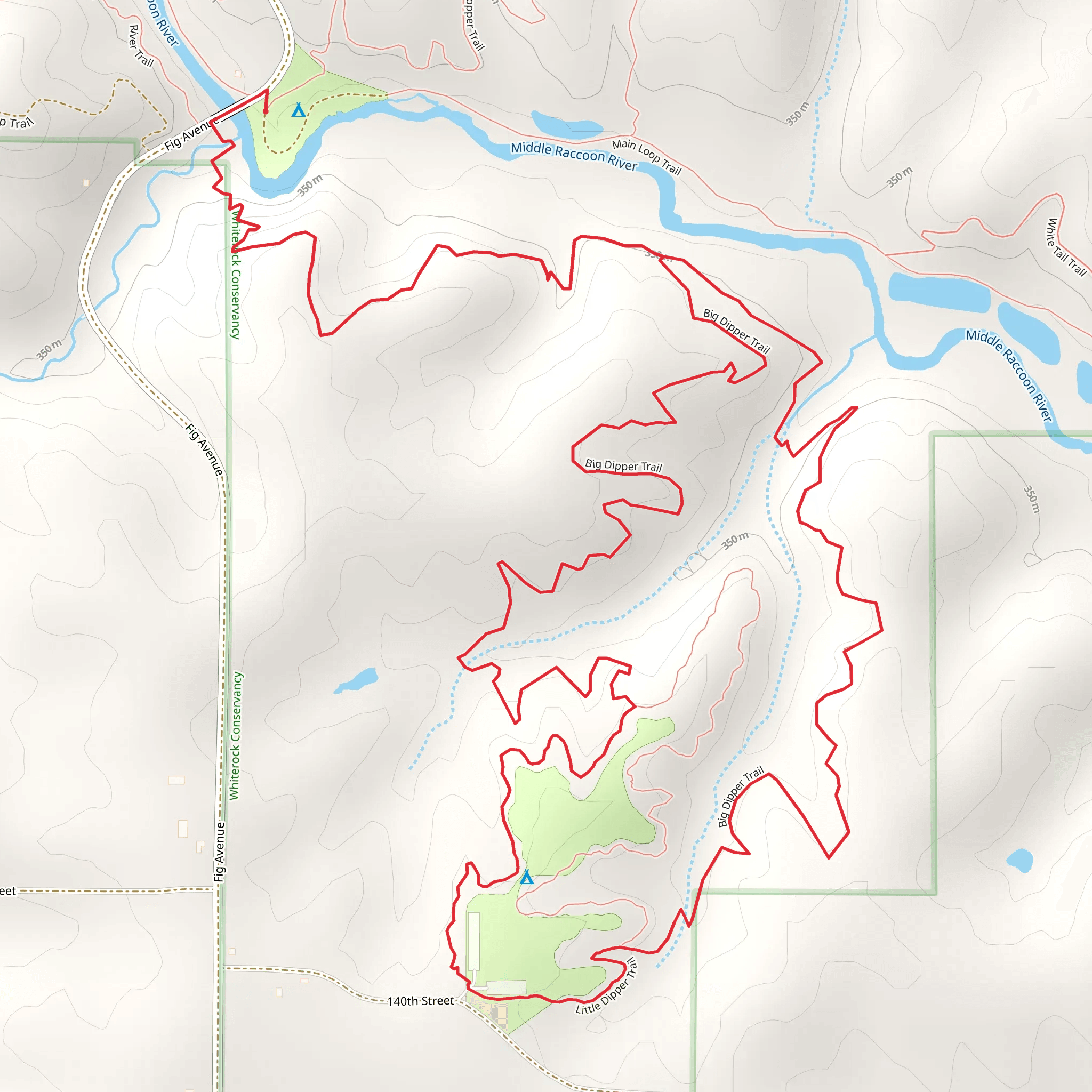 Big Dipper Loop via Shooting Star Trail mobile static map
