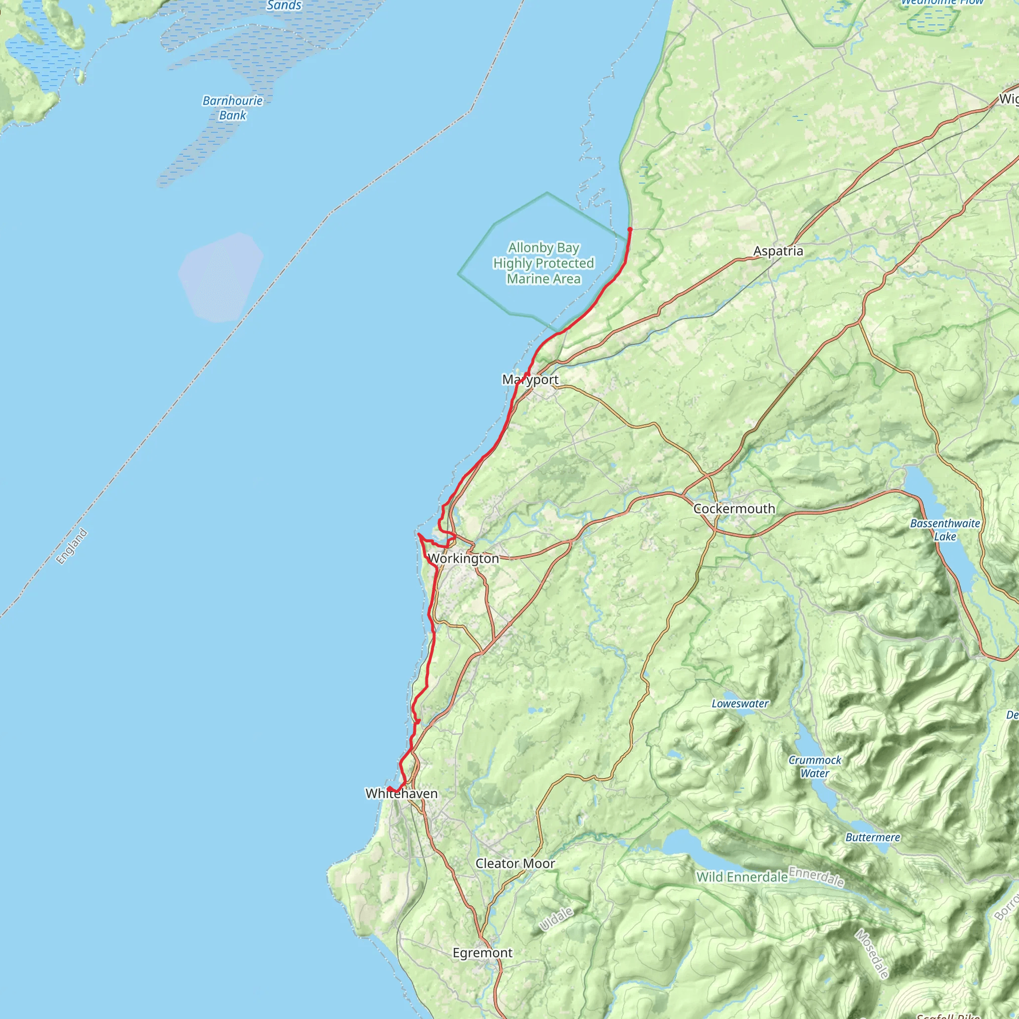 England Coast Paths - Northwest mobile static map