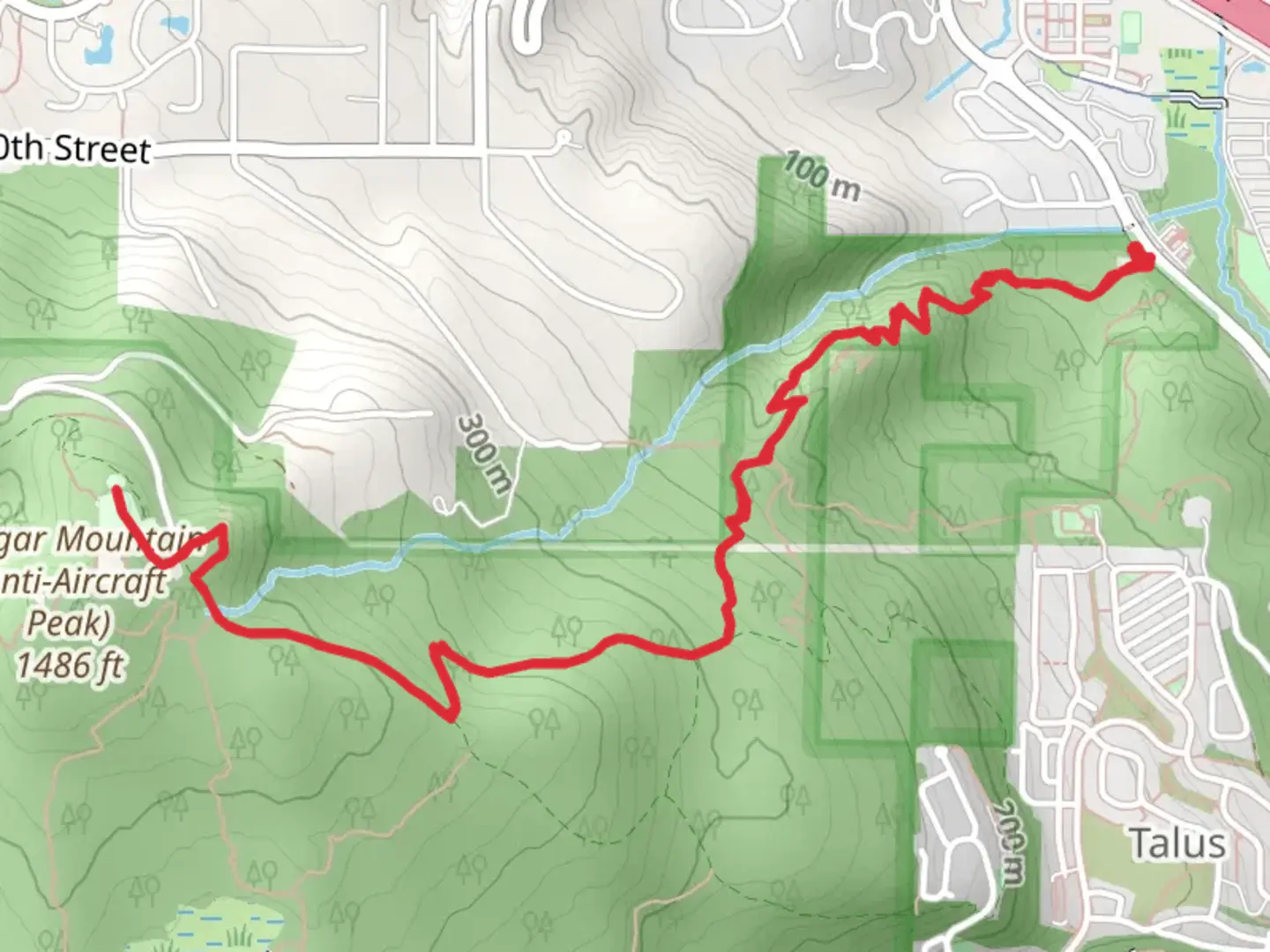 An image depicting the trail Surprise Creek Trail and Shangri La Trail and its surrounding area.