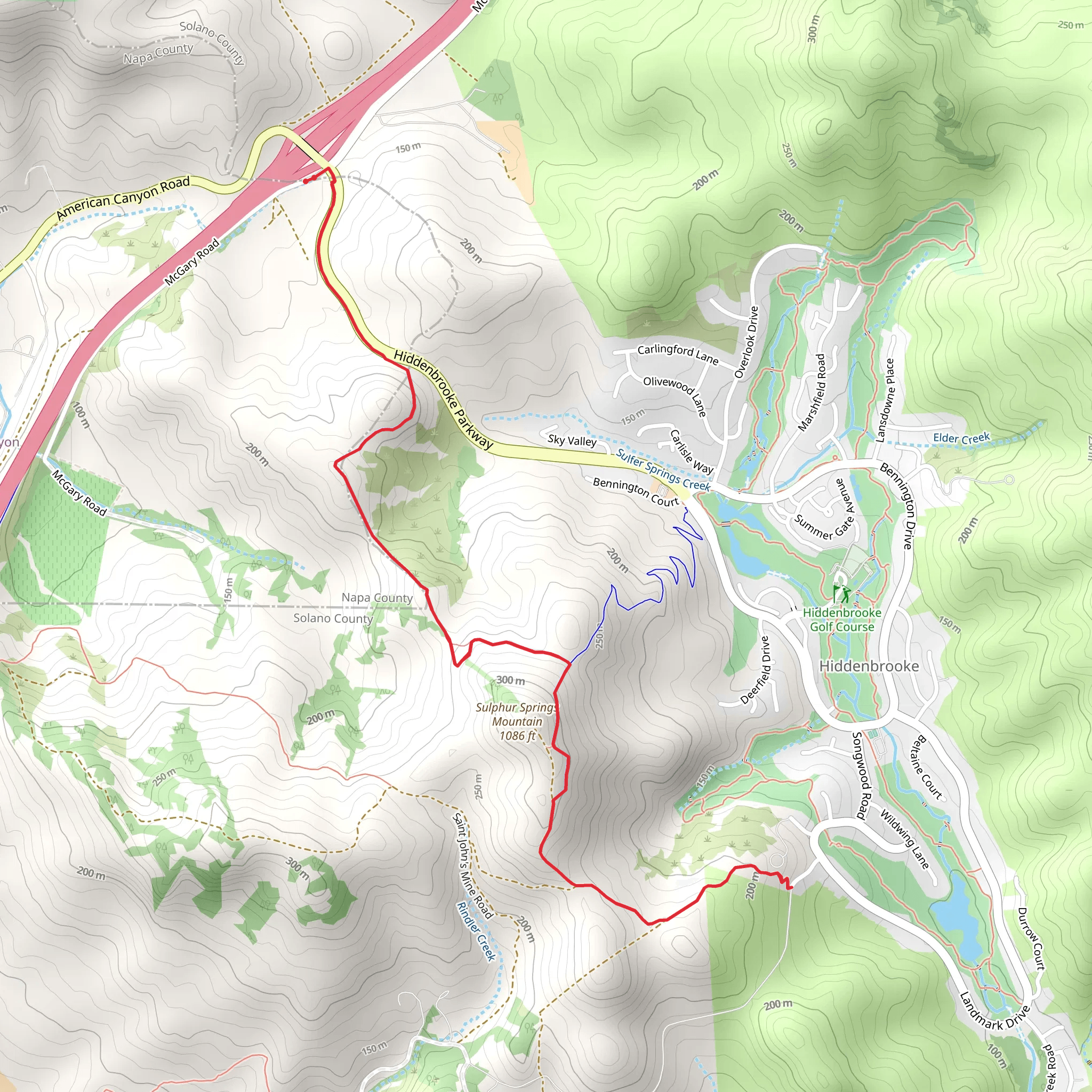 Sulphur Springs Mountain - Hiddenbrooke Trail mobile static map