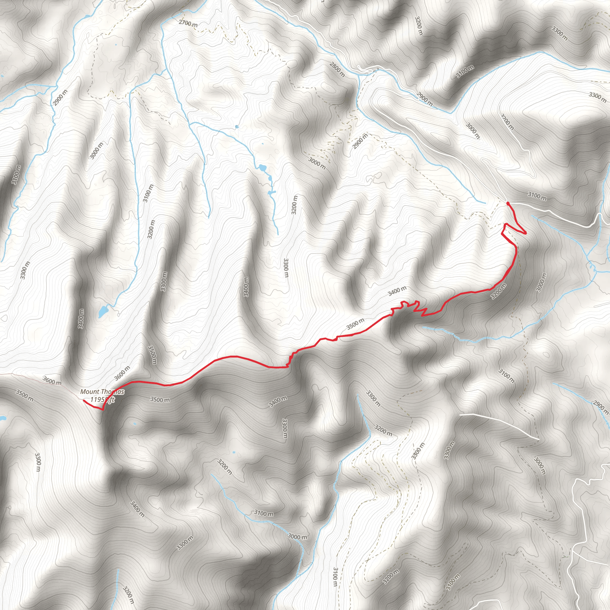 Mount Thomas Trail Out and Back mobile static map