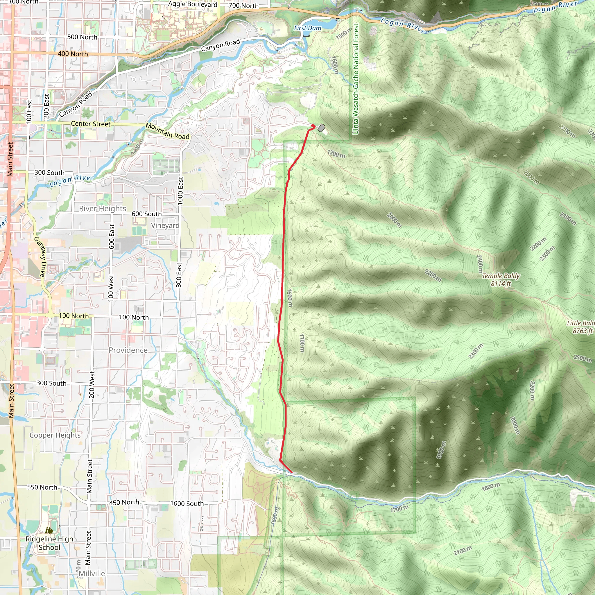 Booneville Shoreline Trail mobile static map