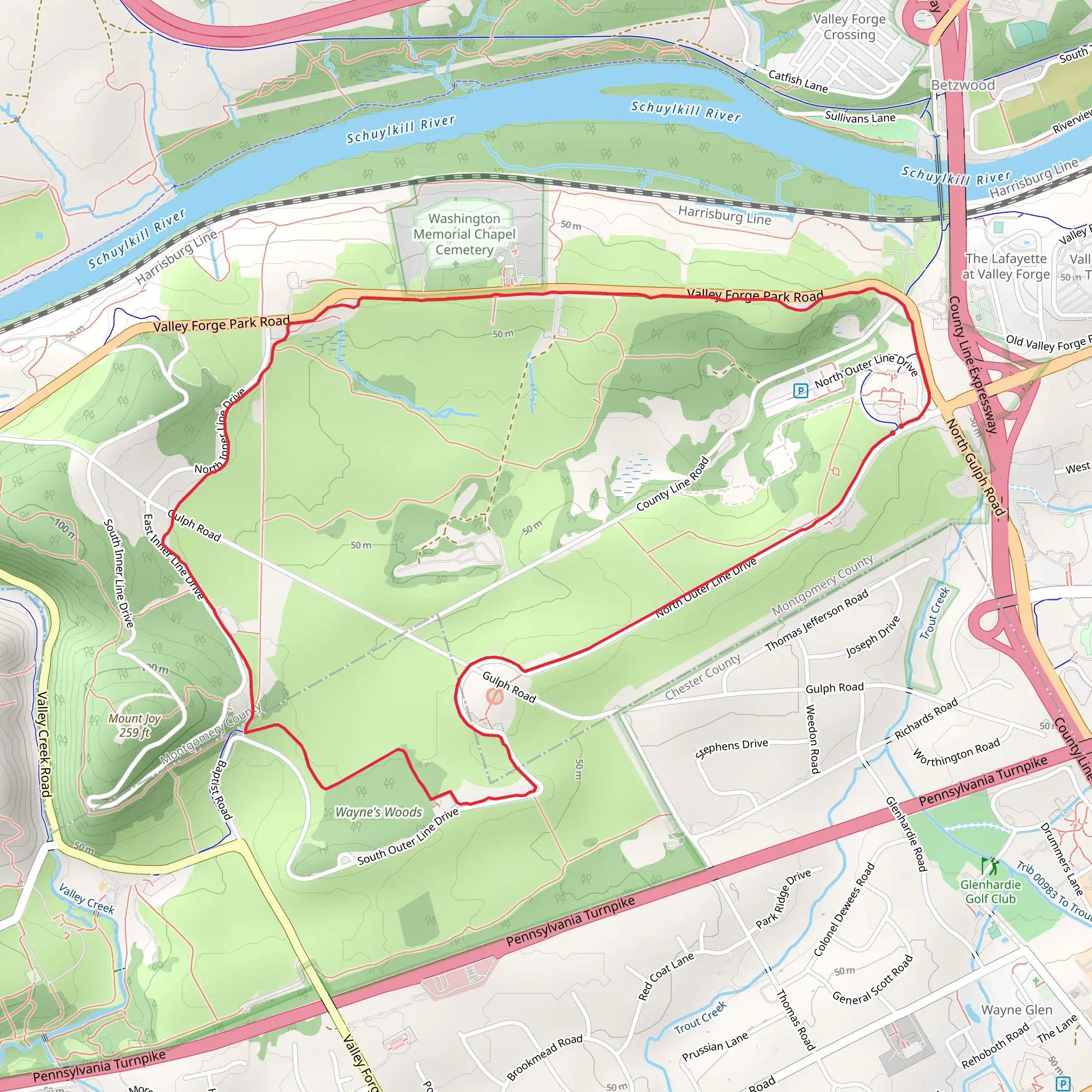 Joseph Plumb Martin Trail mobile static map