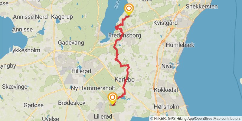 Nordsjaellandsruten stage 2 Map