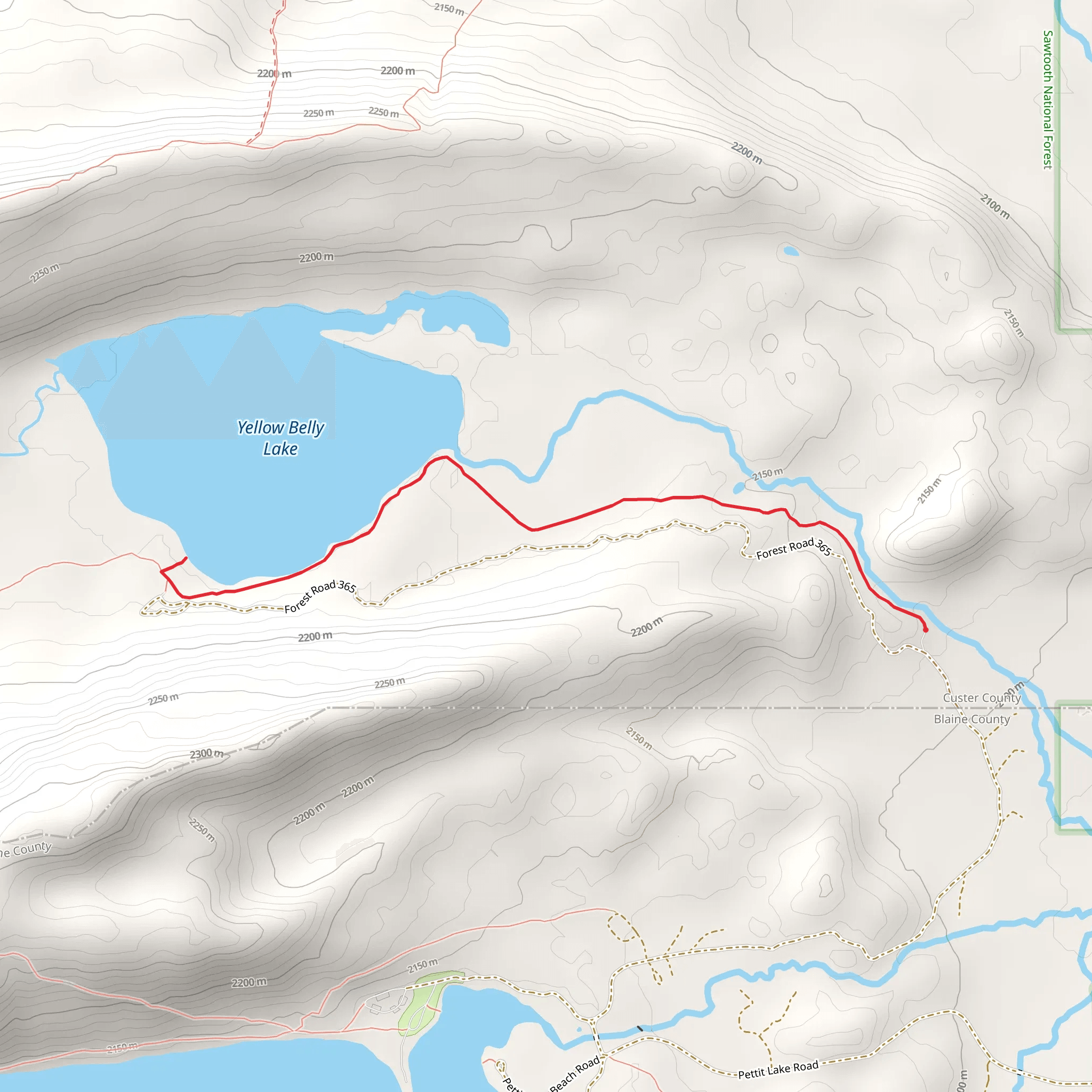 Yellow Belly Lake mobile static map