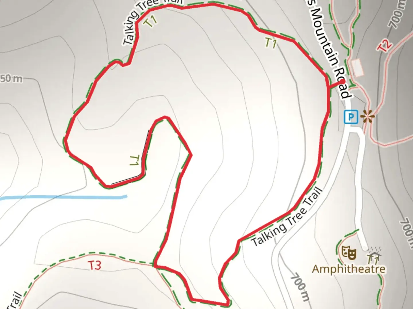 An image depicting the trail Talking Tree Loop Trail and its surrounding area.