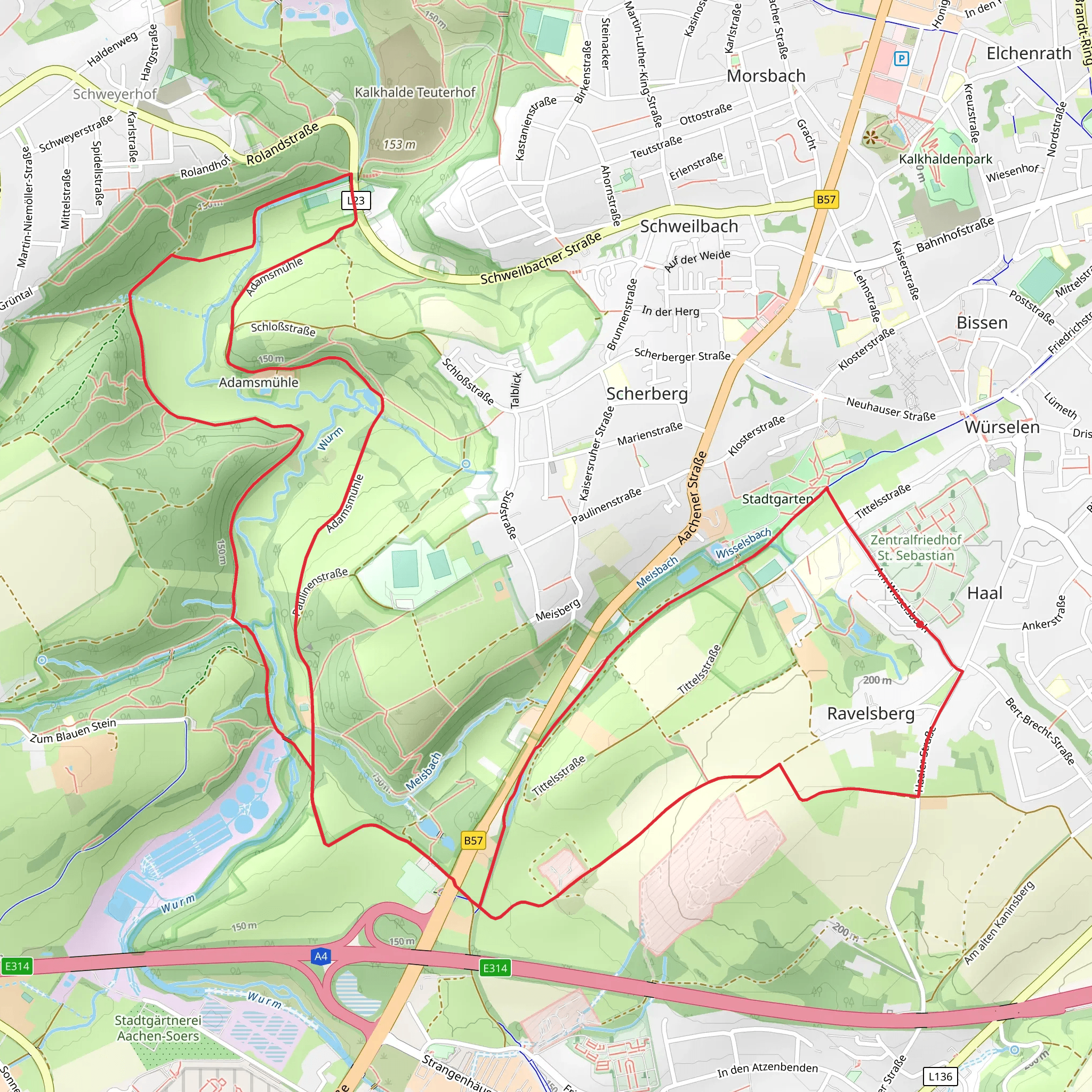 Am Wisselsbach, Ravelsberg and Scherberg Loop mobile static map