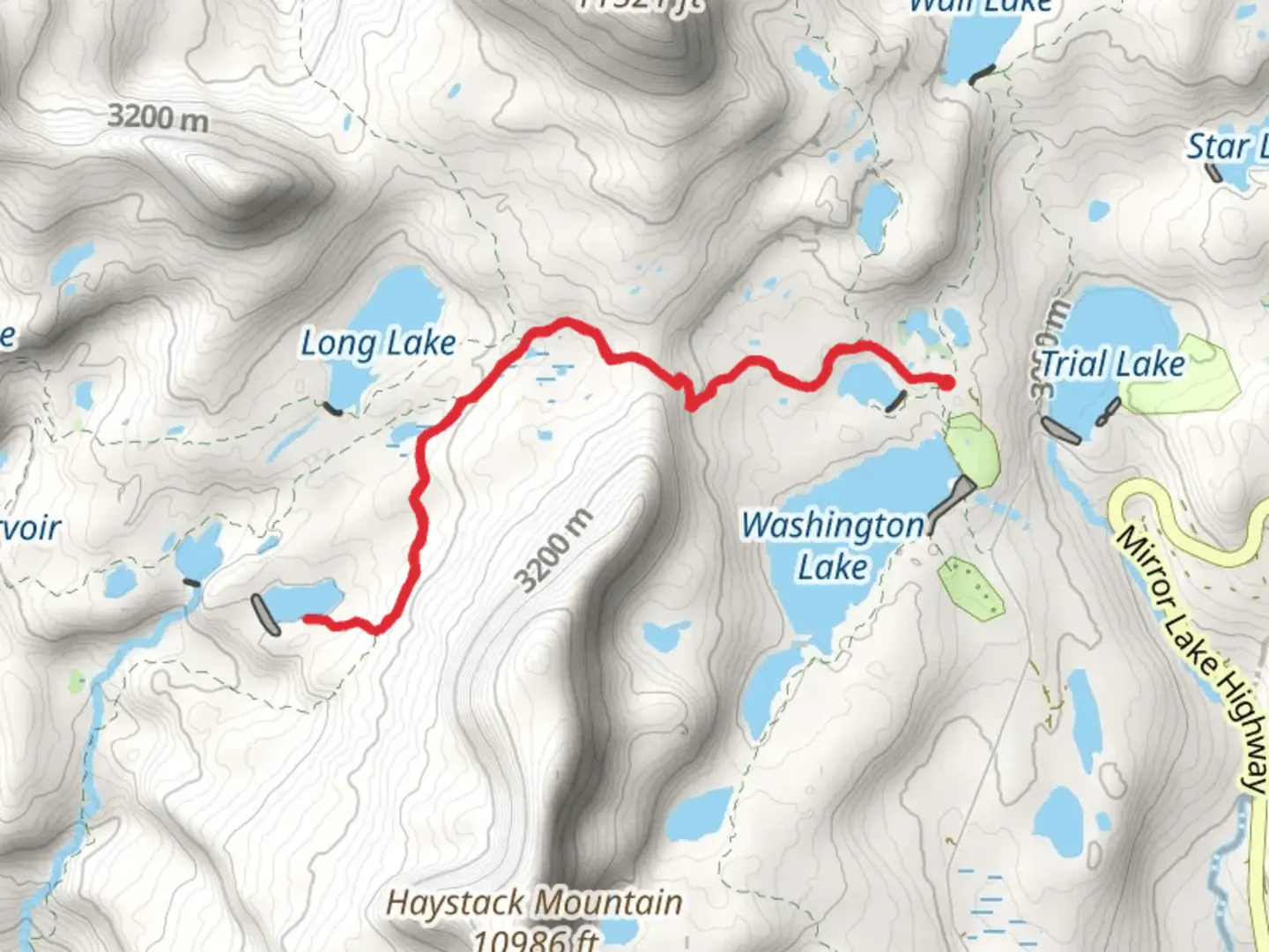 An image depicting the trail Marjorie Lake via Lake Country Trail and its surrounding area.