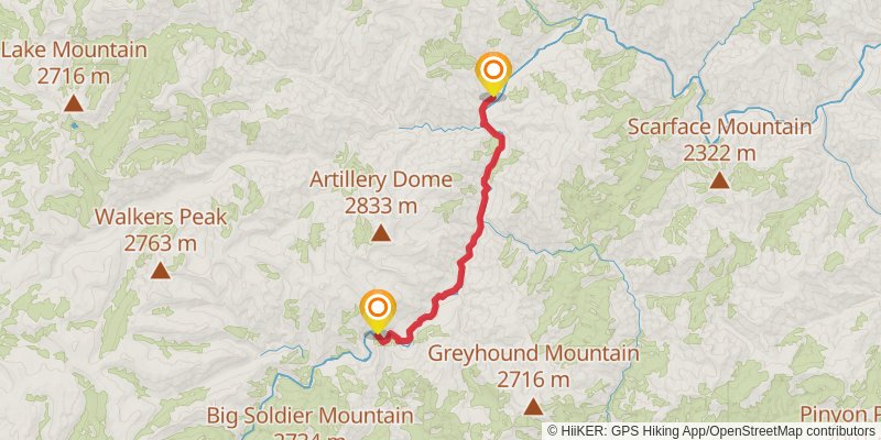 Ultra Pedestrian North Loop stage 55 Map