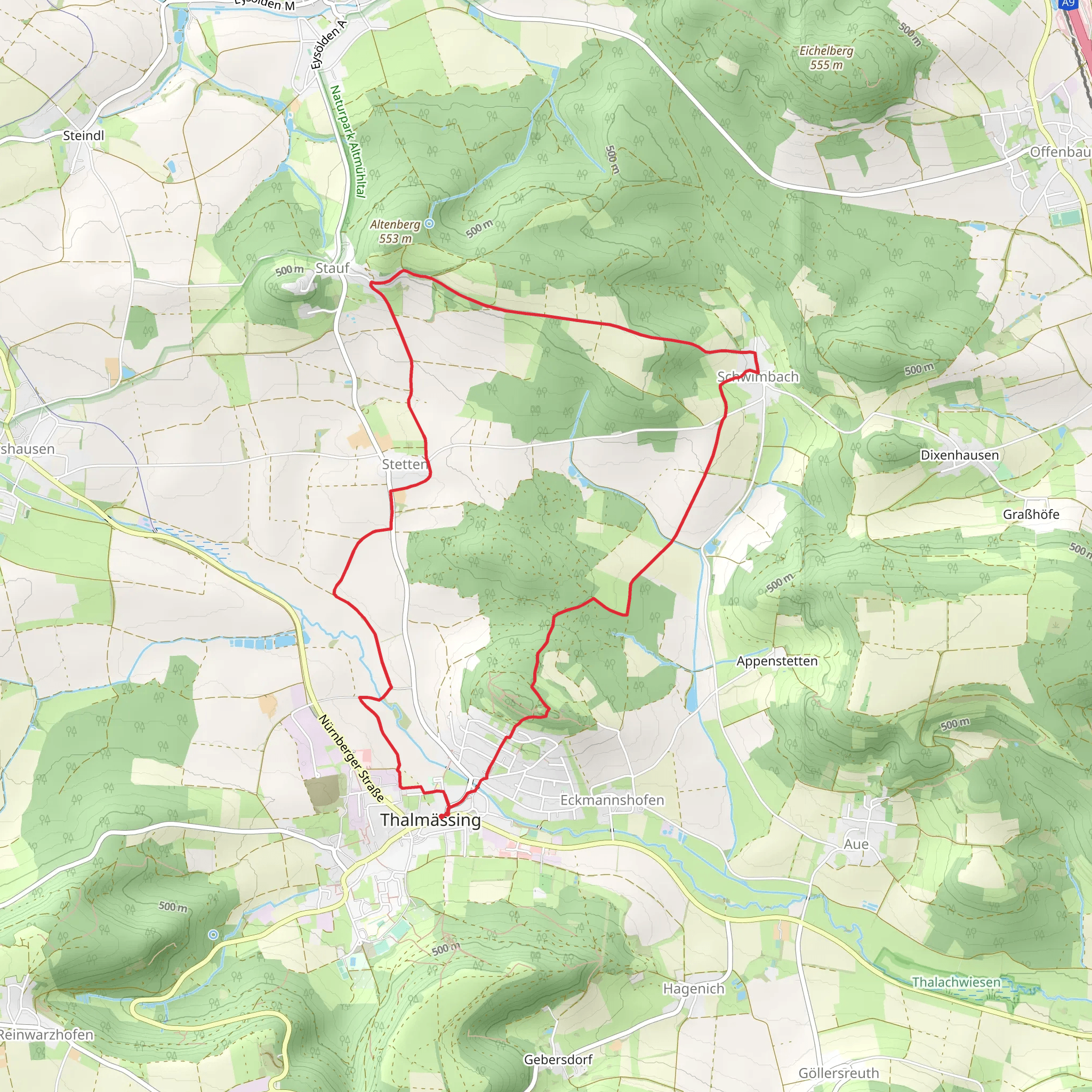 Thalmaessing 1 Loop mobile static map