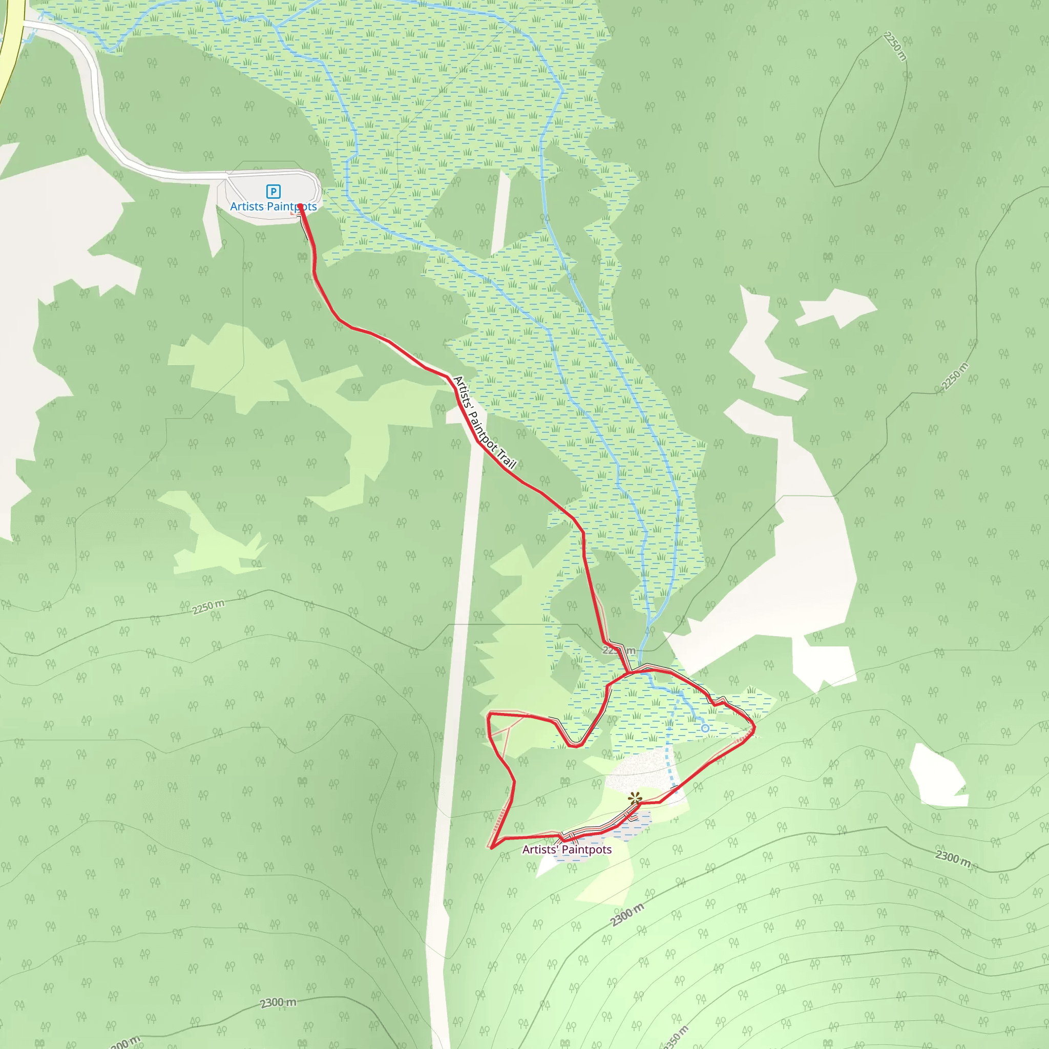 Artists Paintpots Loop Walk mobile static map