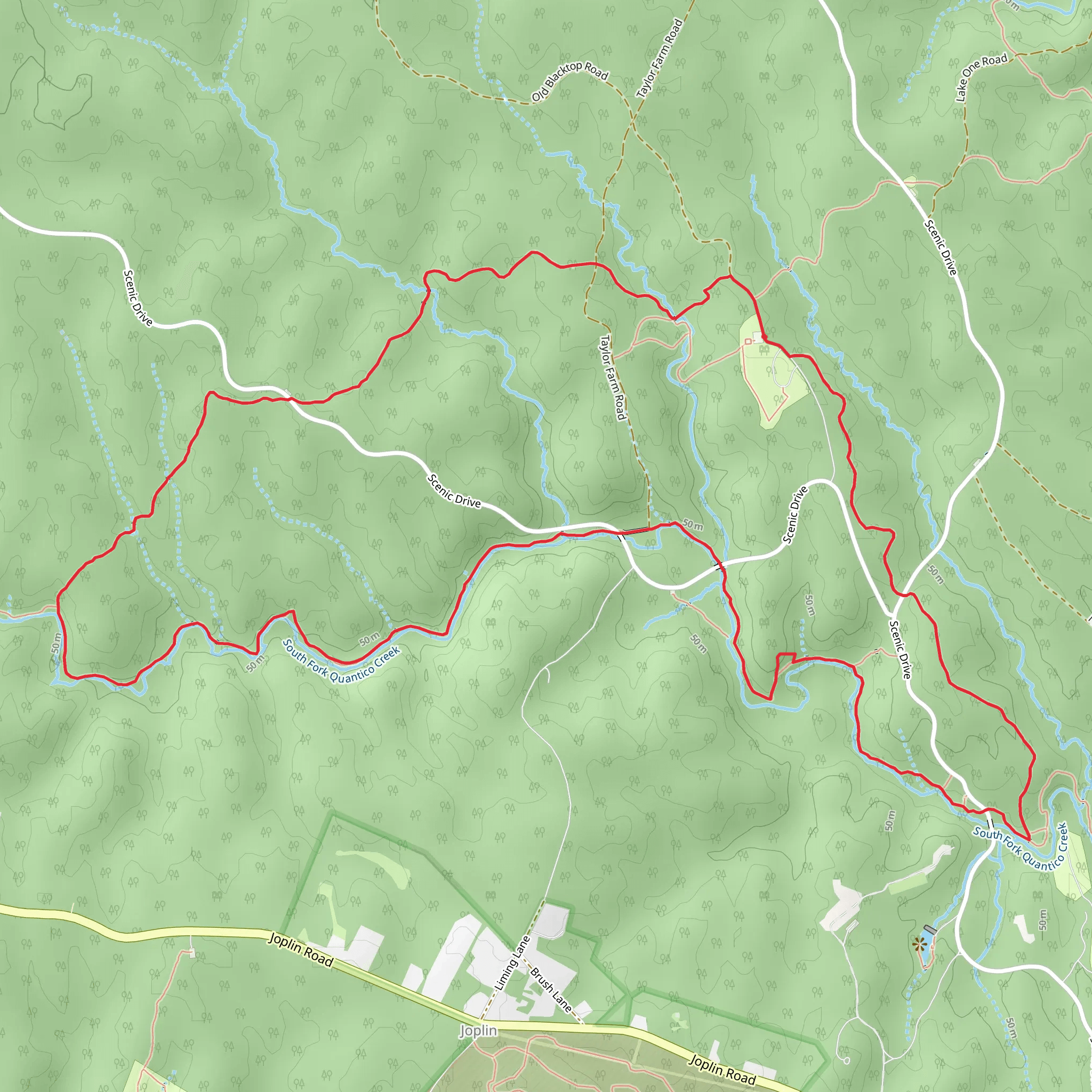 Turkey Run Ridge and High Meadows Trail mobile static map