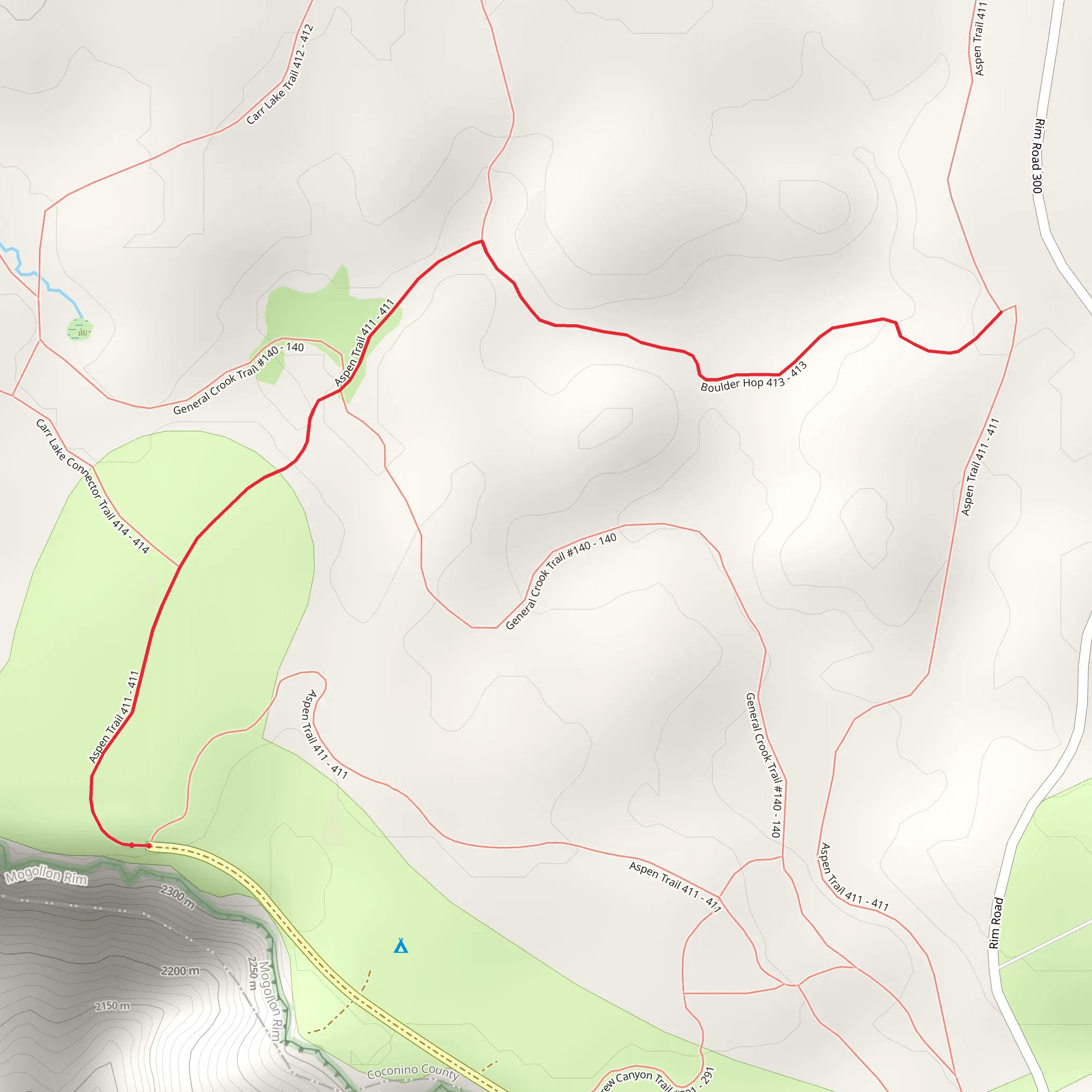 Boulder Hop Trail via Aspen Trail mobile static map