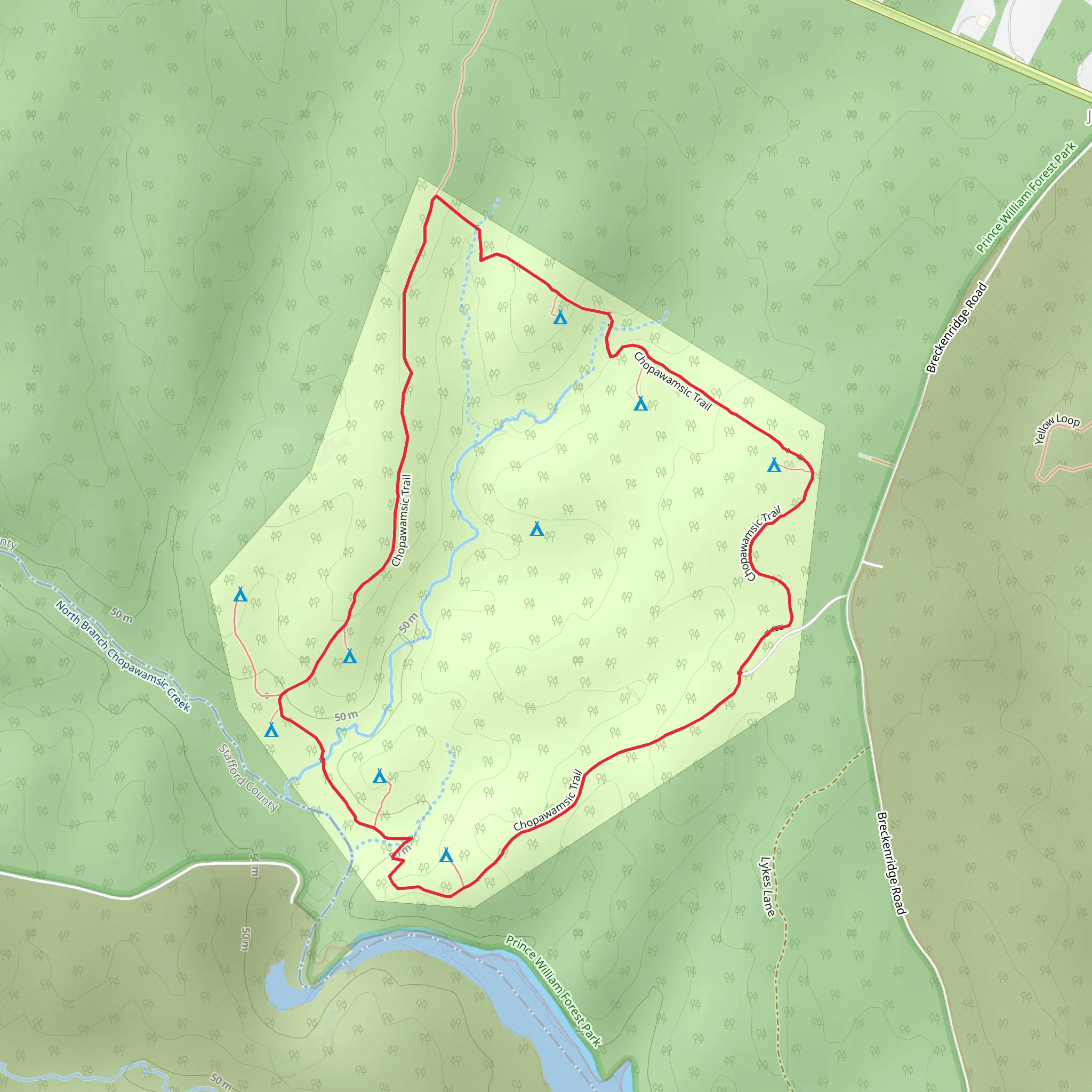 Chopawamsic Loop Trail mobile static map