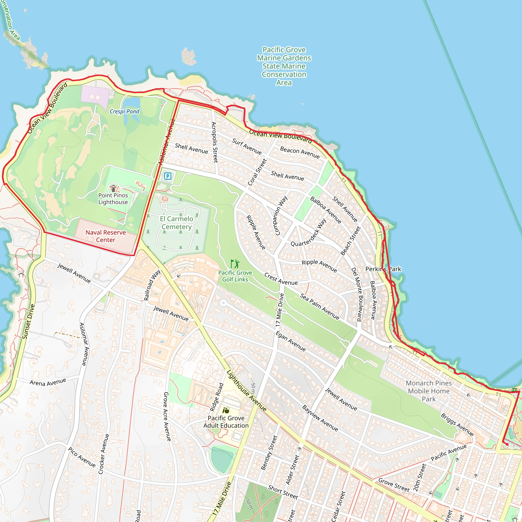 Ocean View Boulevard Loop mobile static map